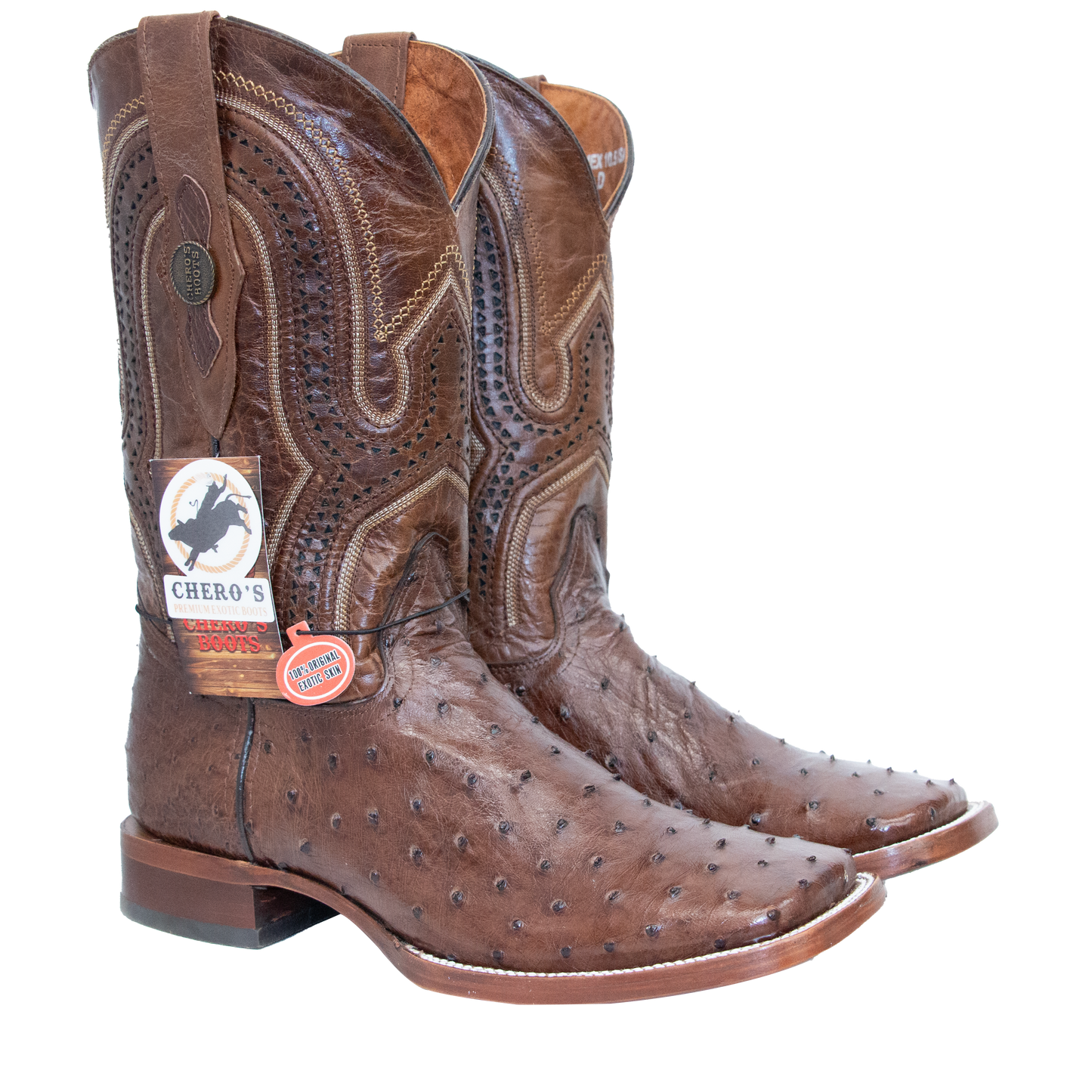 Chero's Premium Exotic Ostrich Kango Brown