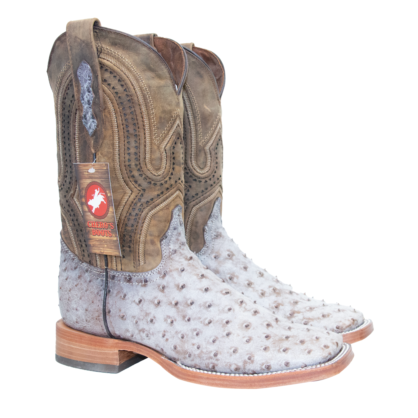 Chero's Premium Exotic Ostrich Nicotine Bone (Dark Sole)