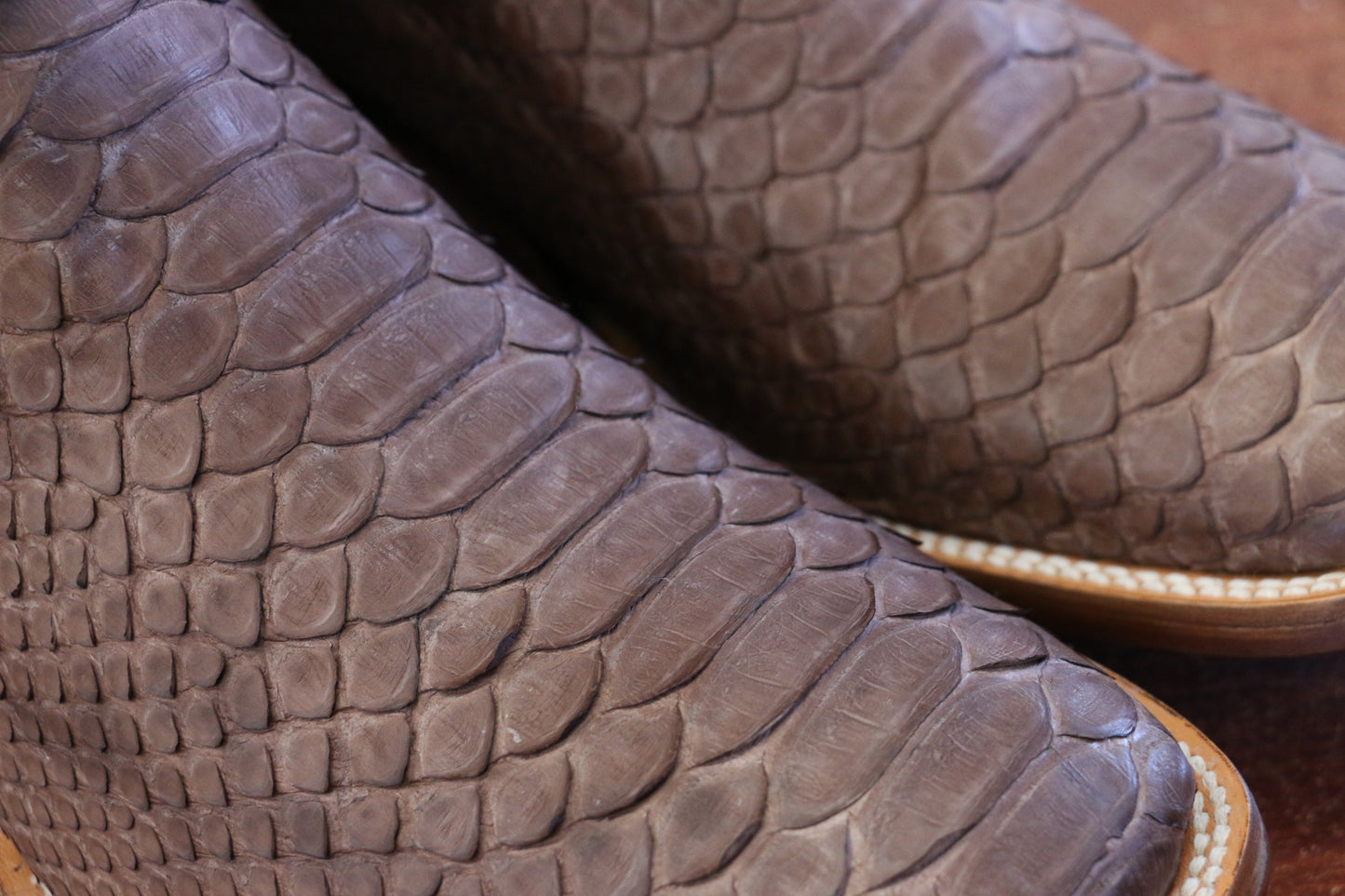 Chero's Premium Exotic Python Glazed Dark Brown
