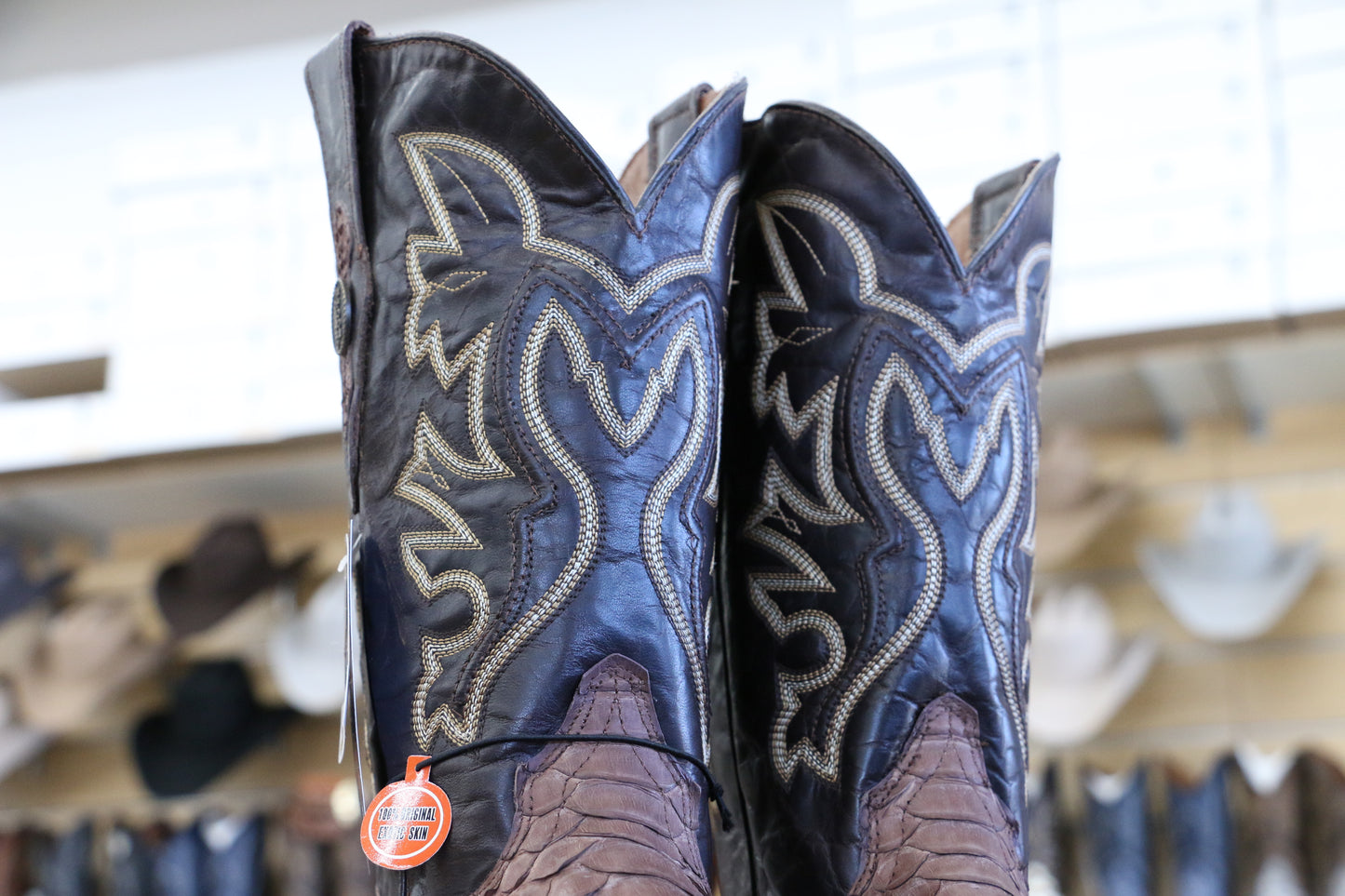 Chero's Premium Exotic Python Glazed Dark Brown
