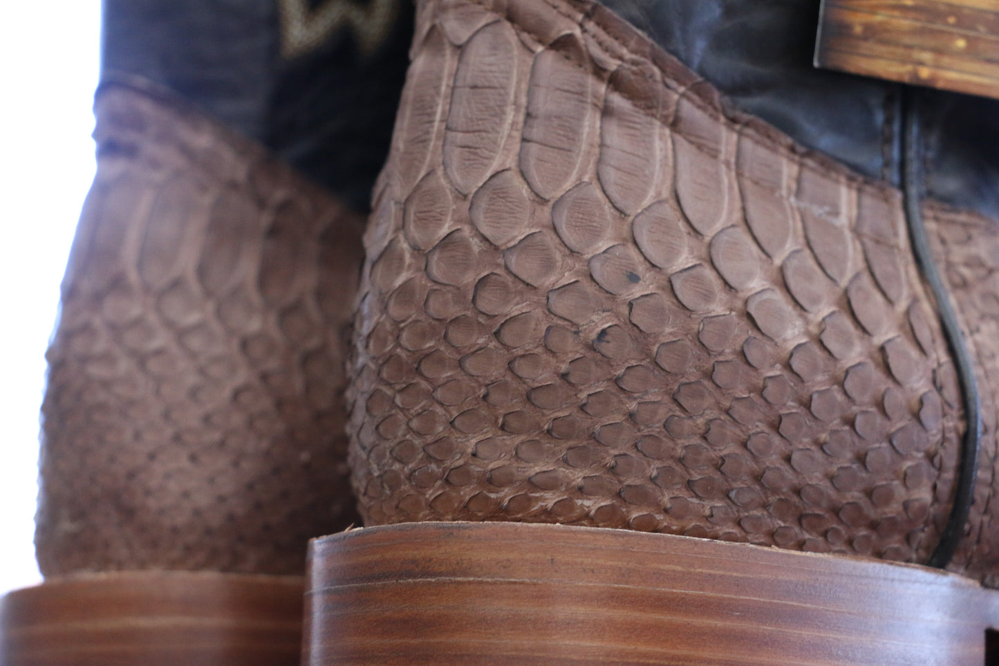 Chero's Premium Exotic Python Glazed Dark Brown