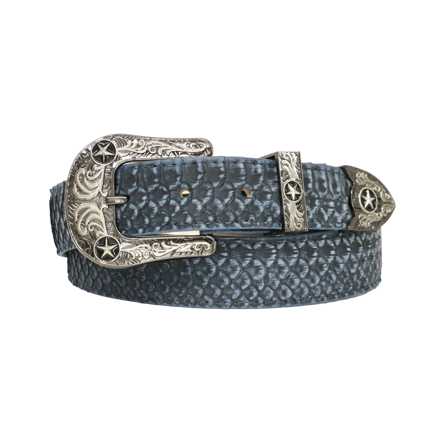 Chero's Premium Exotic Python Belt - Rustic Navy