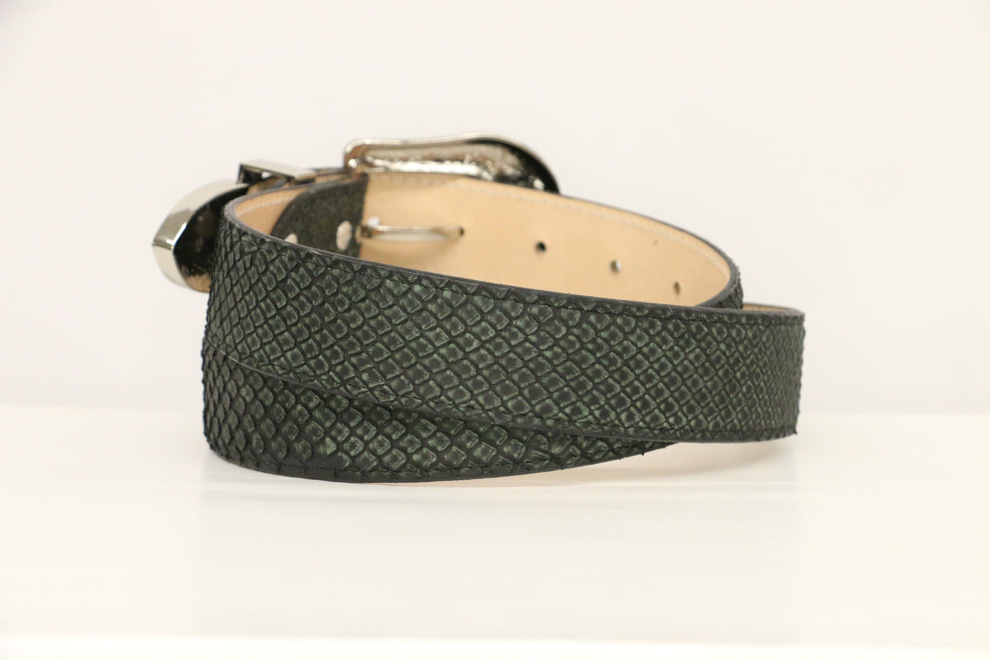 Chero's Premium Exotic Python Belt - Safari Green