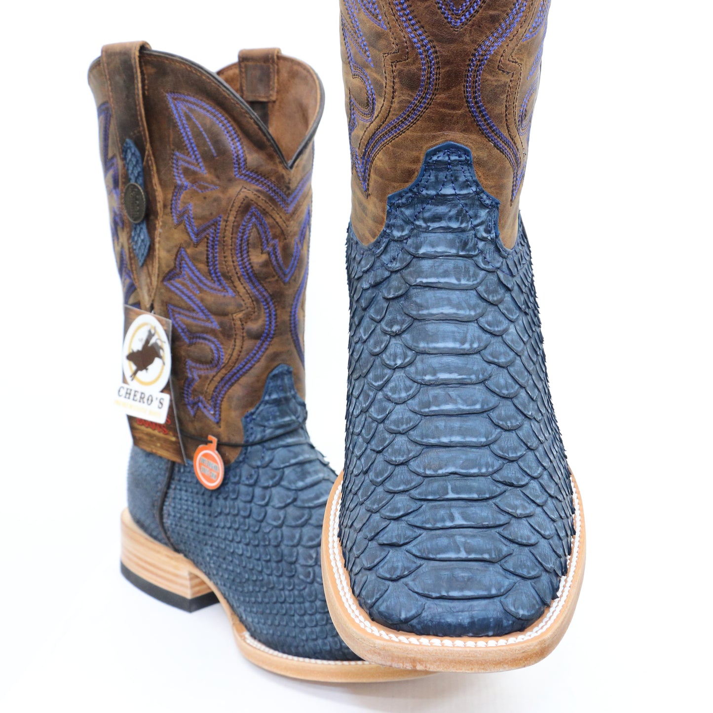 Chero's Premium Exotic Python Rustic Navy