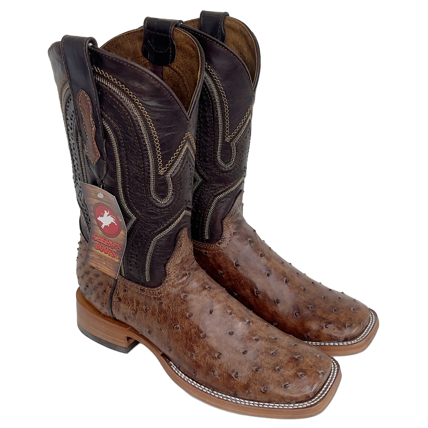 Chero's Premium Exotic Ostrich Cowboy Brown
