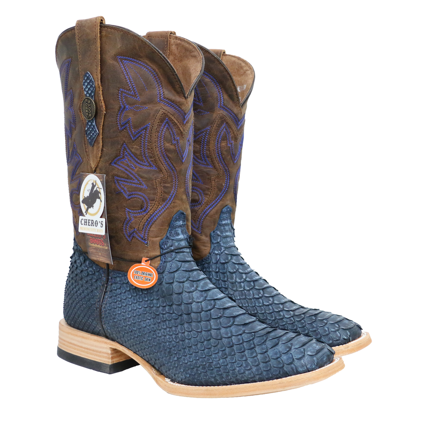 Chero's Premium Exotic Python Rustic Navy