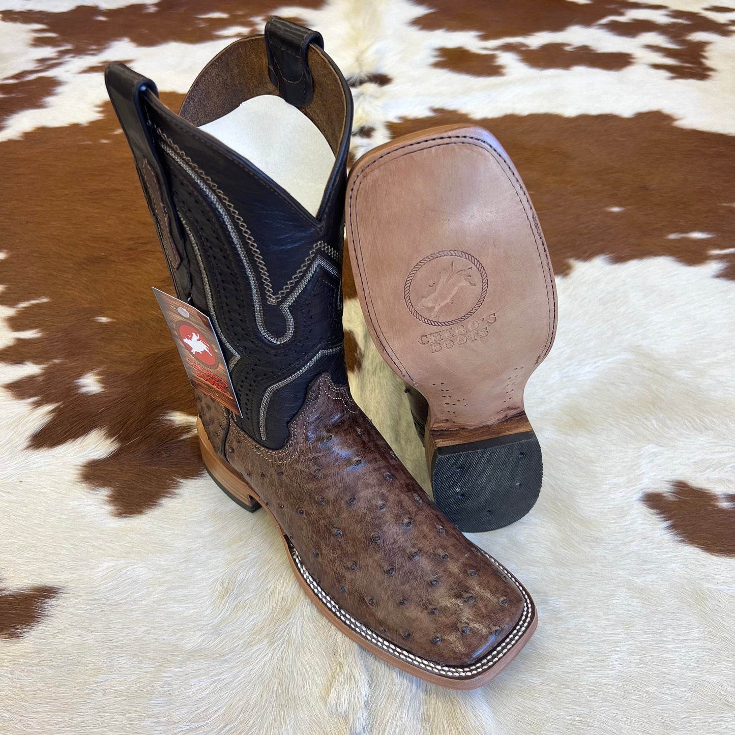Chero's Premium Exotic Ostrich Cowboy Brown