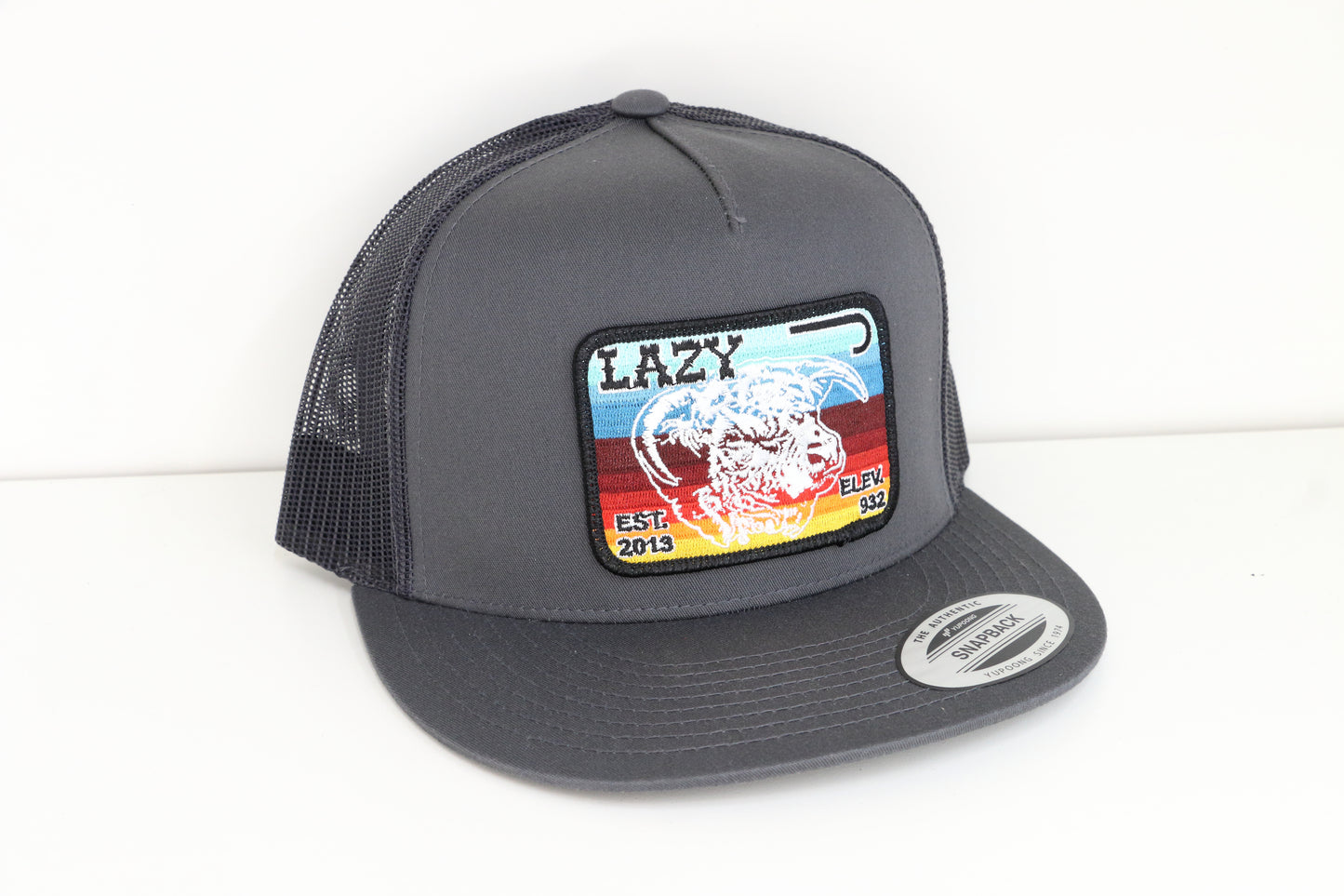 Lazy J Ranch Dark Grey Serape Classic Five Panel Trucker Hat