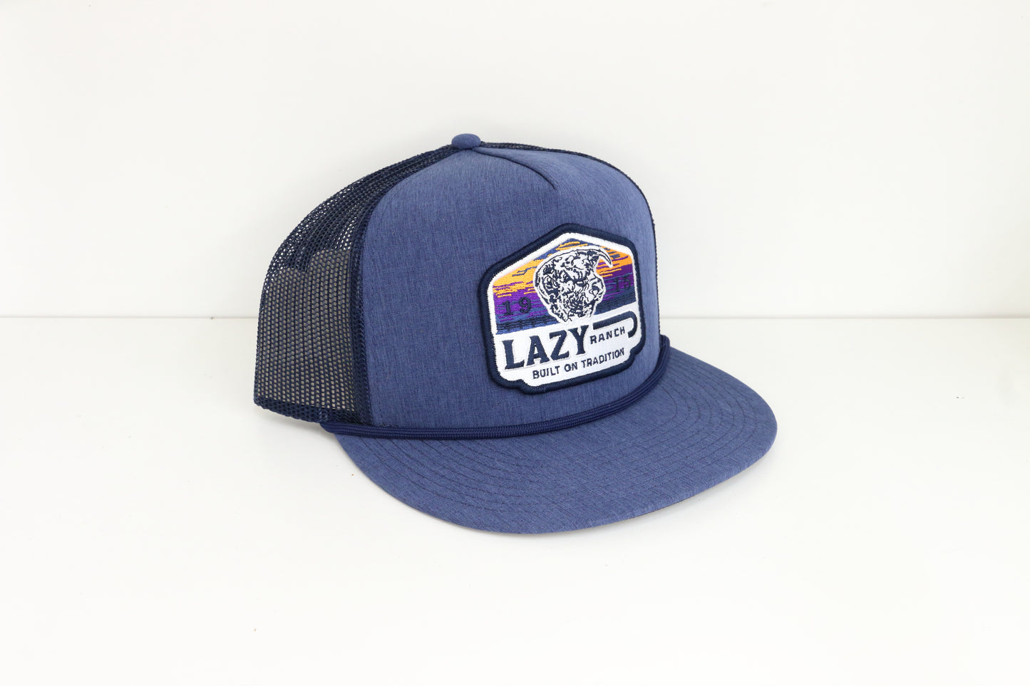 Lazy J Ranch Navy Bull Wagon Classic Rope Trucker Hat