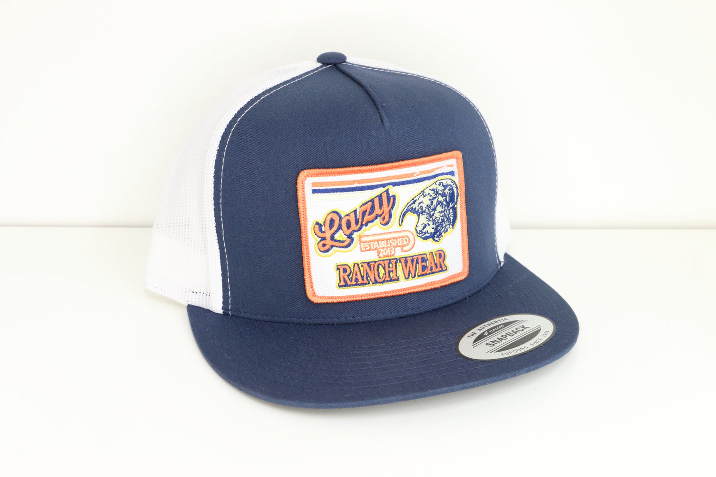 Lazy J Ranch Navy & White Retro Hereford Classic Five Panel Trucker Hat