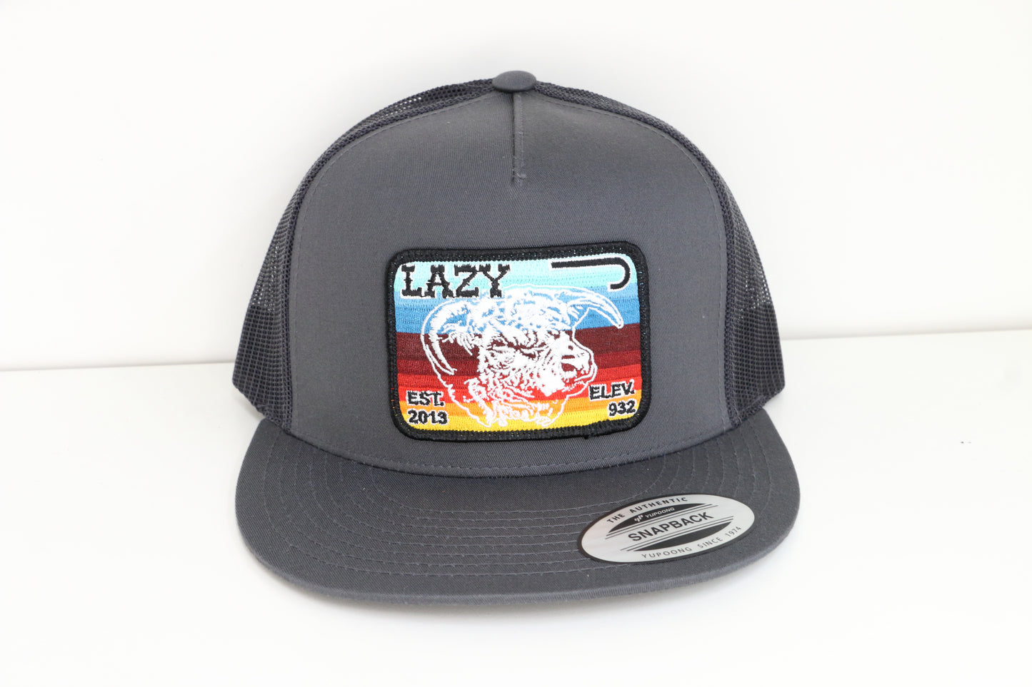 Lazy J Ranch Dark Grey Serape Classic Five Panel Trucker Hat