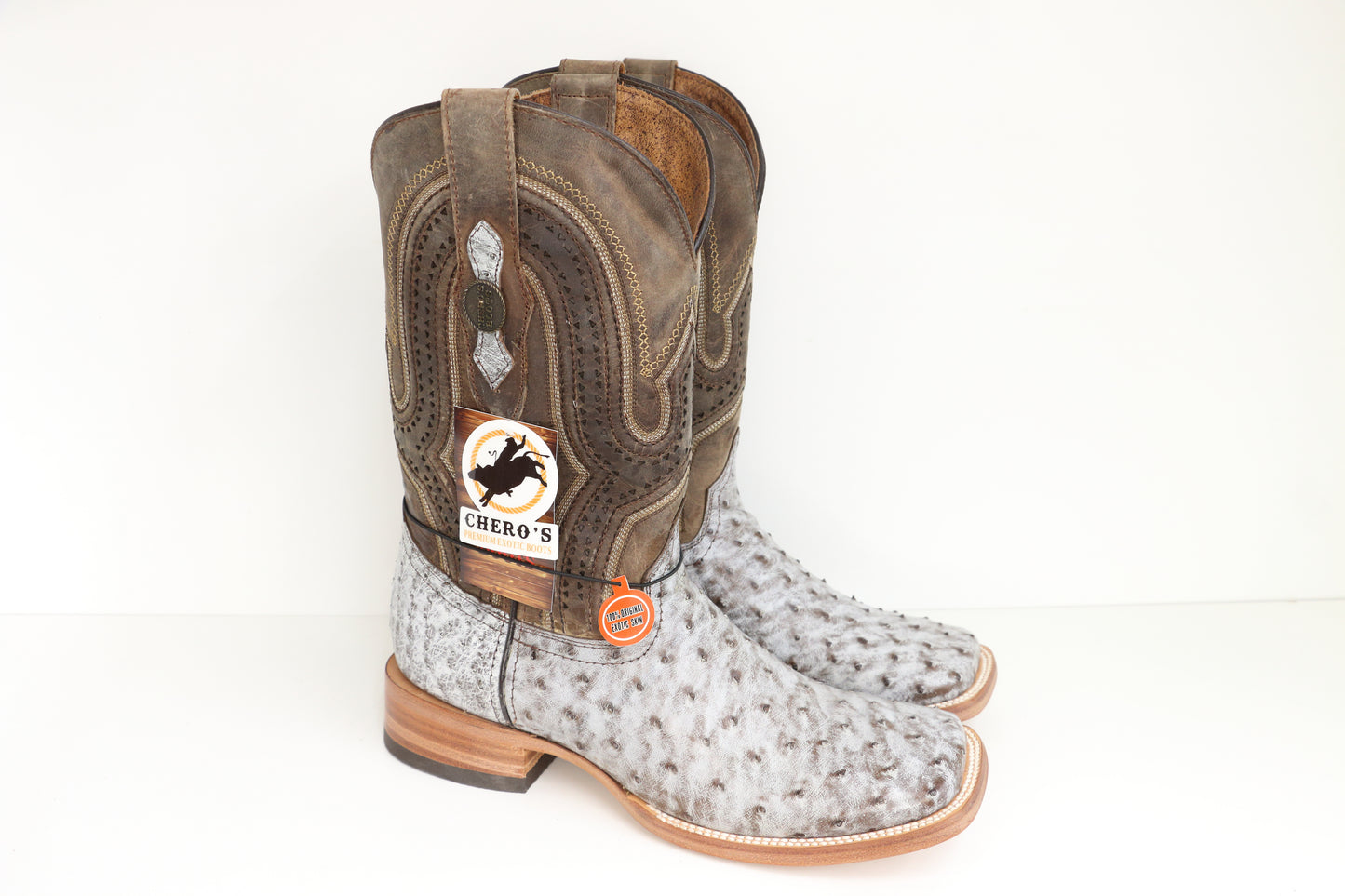 Chero's Premium Exotic Ostrich Nicotine Bone (Natural Sole)