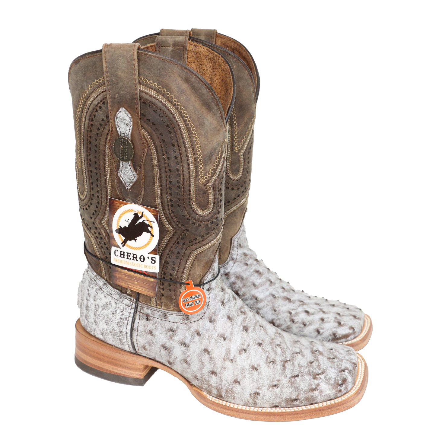 Chero's Premium Exotic Ostrich Nicotine Bone (Natural Sole)