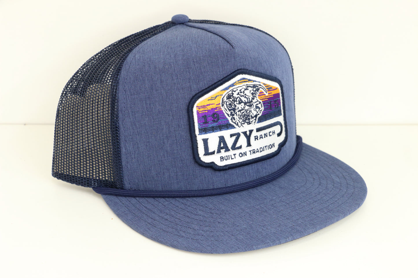 Lazy J Ranch Navy Bull Wagon Classic Rope Trucker Hat