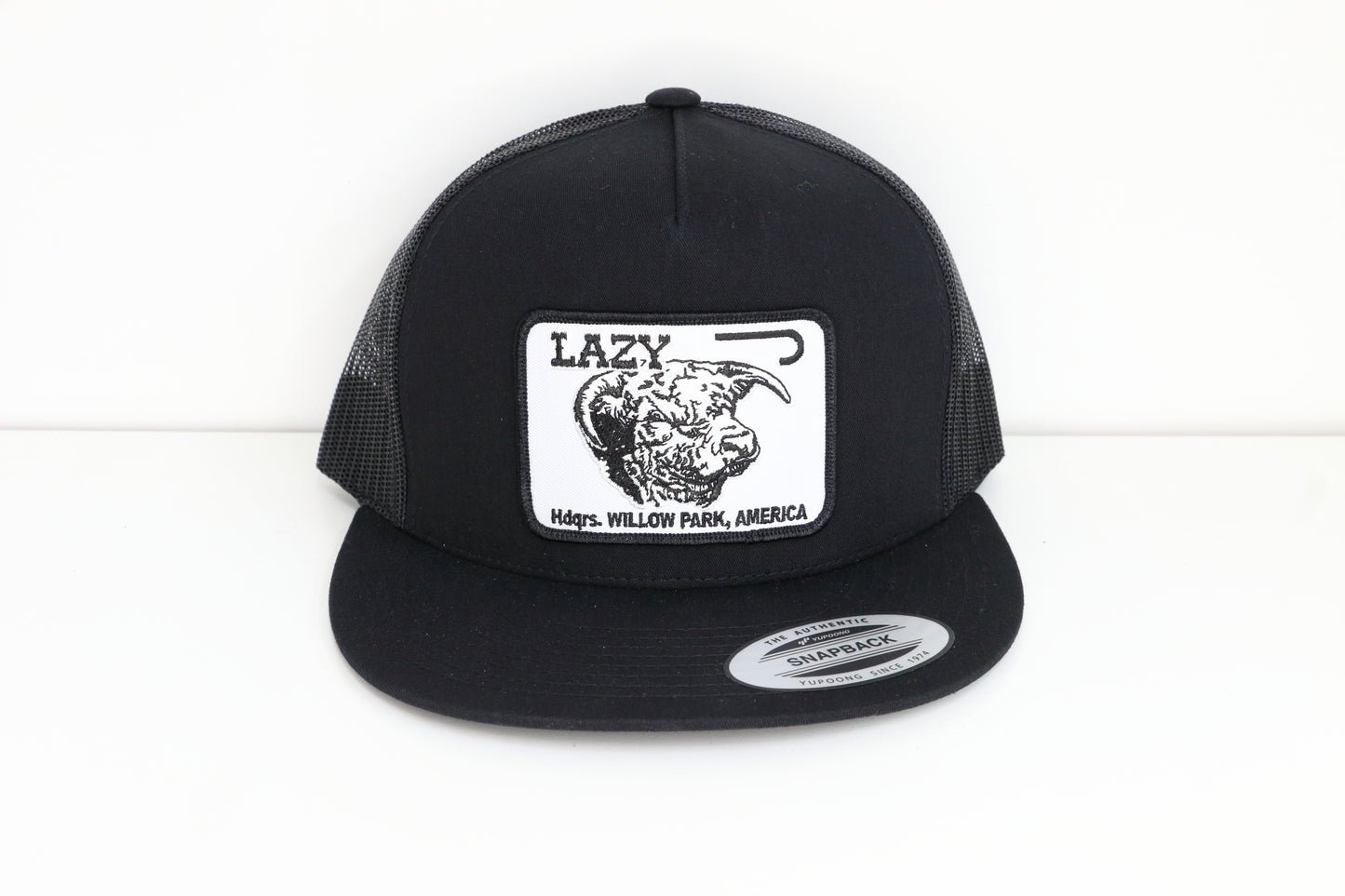 Lazy J Ranch Black Cattle Headquarters Classic Five Panel Trucker Hat