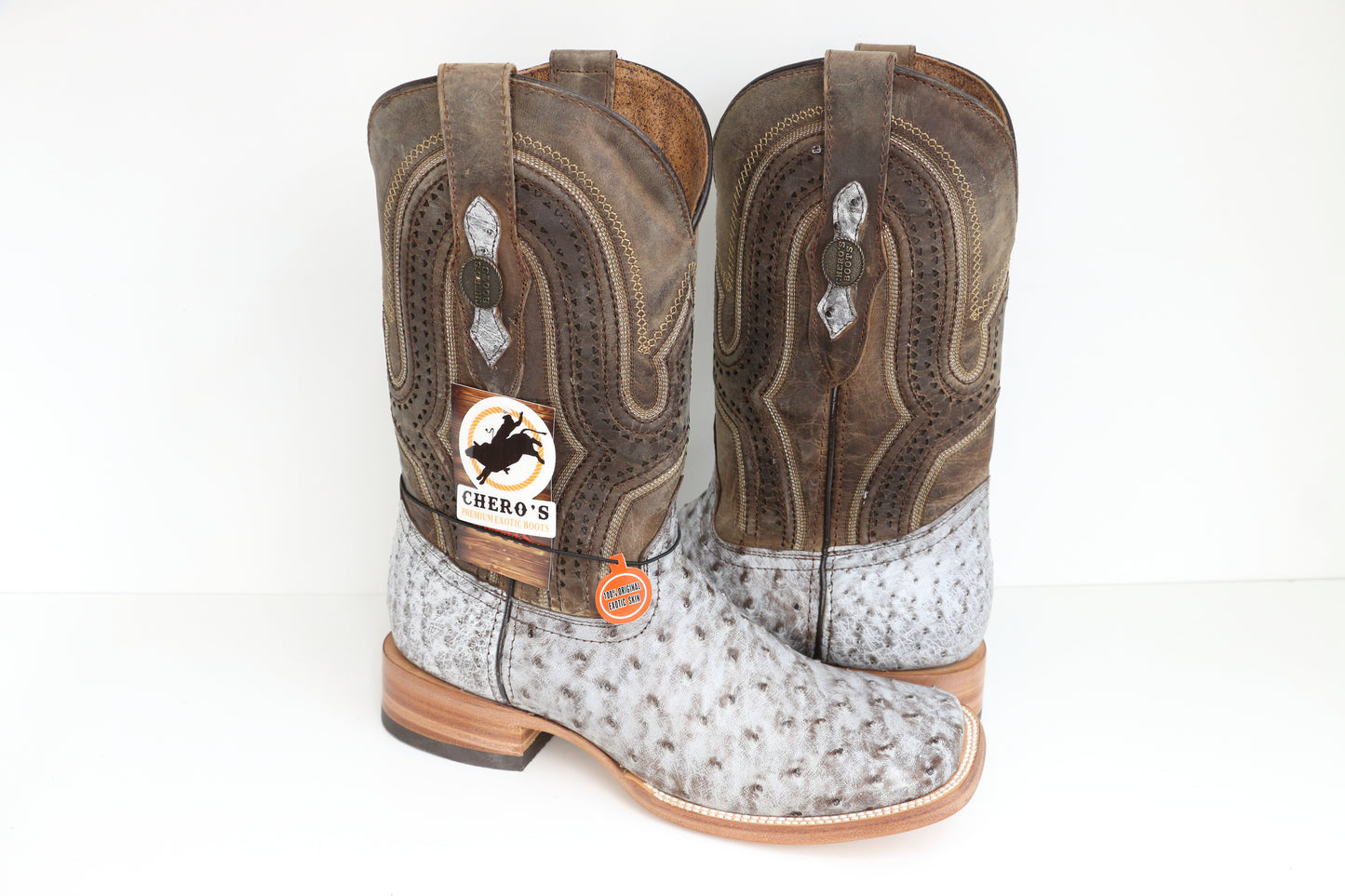 Chero's Premium Exotic Ostrich Nicotine Bone (Natural Sole)