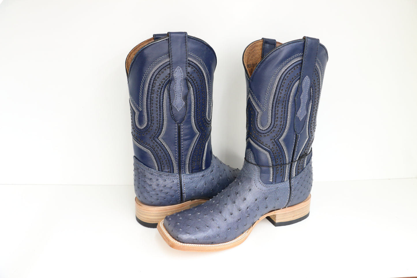 Chero's Premium Exotic Ostrich Denim Blue