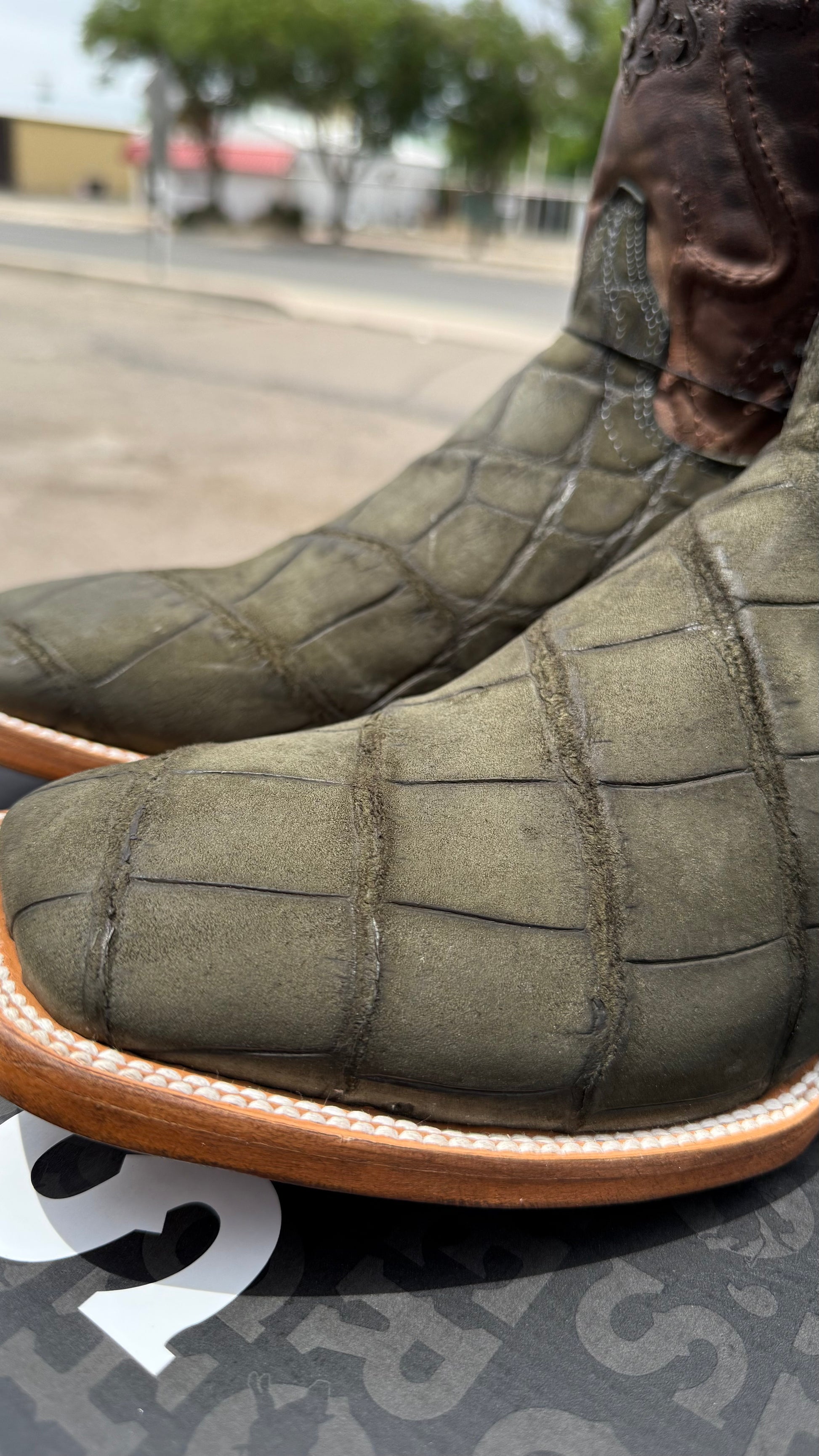 Chero's Premium Exotic Alligator Belly Olive