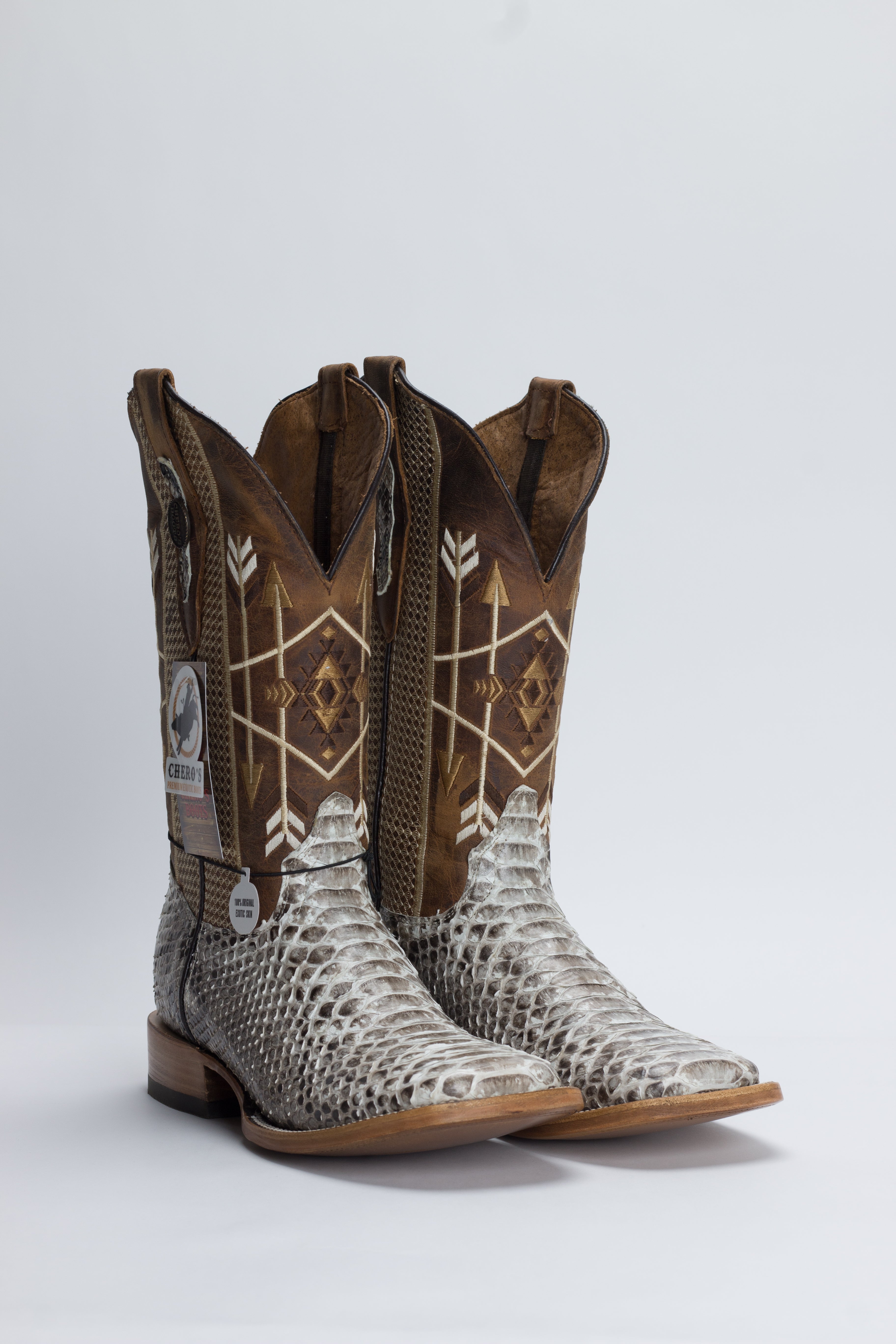 Chero's Premium Exotic Back-Cut Python Glazed Natural