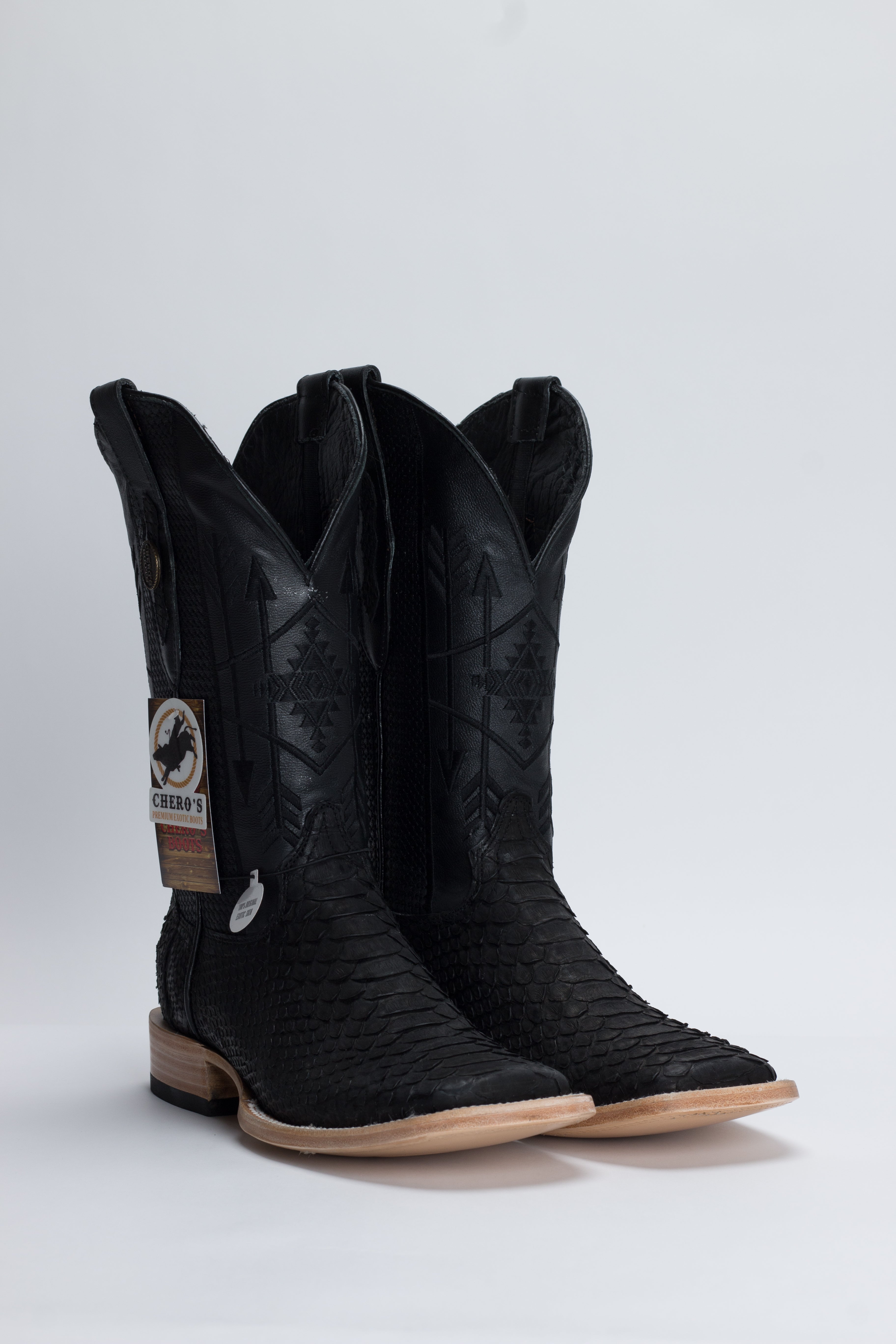 Chero's Premium Exotic Back-Cut Python Matte Black