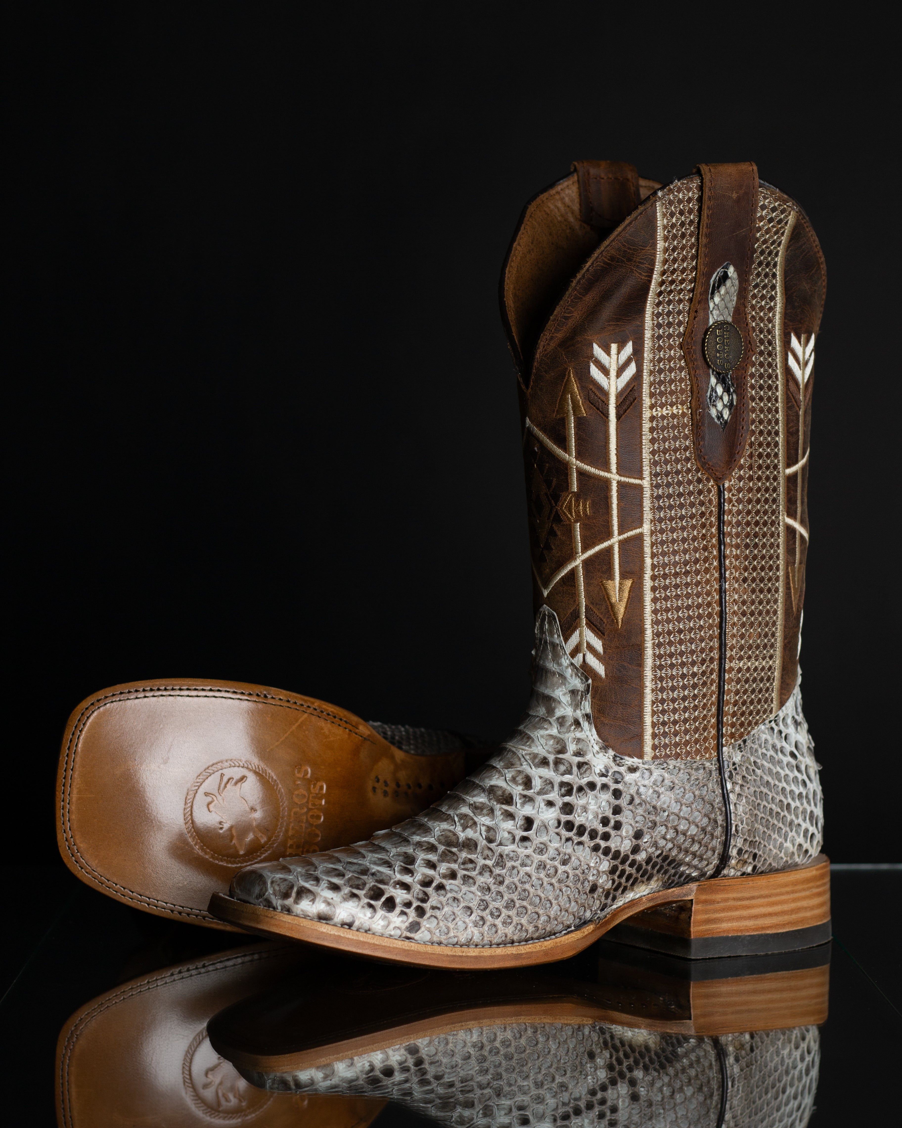 Chero's Premium Exotic Back-Cut Python Glazed Natural