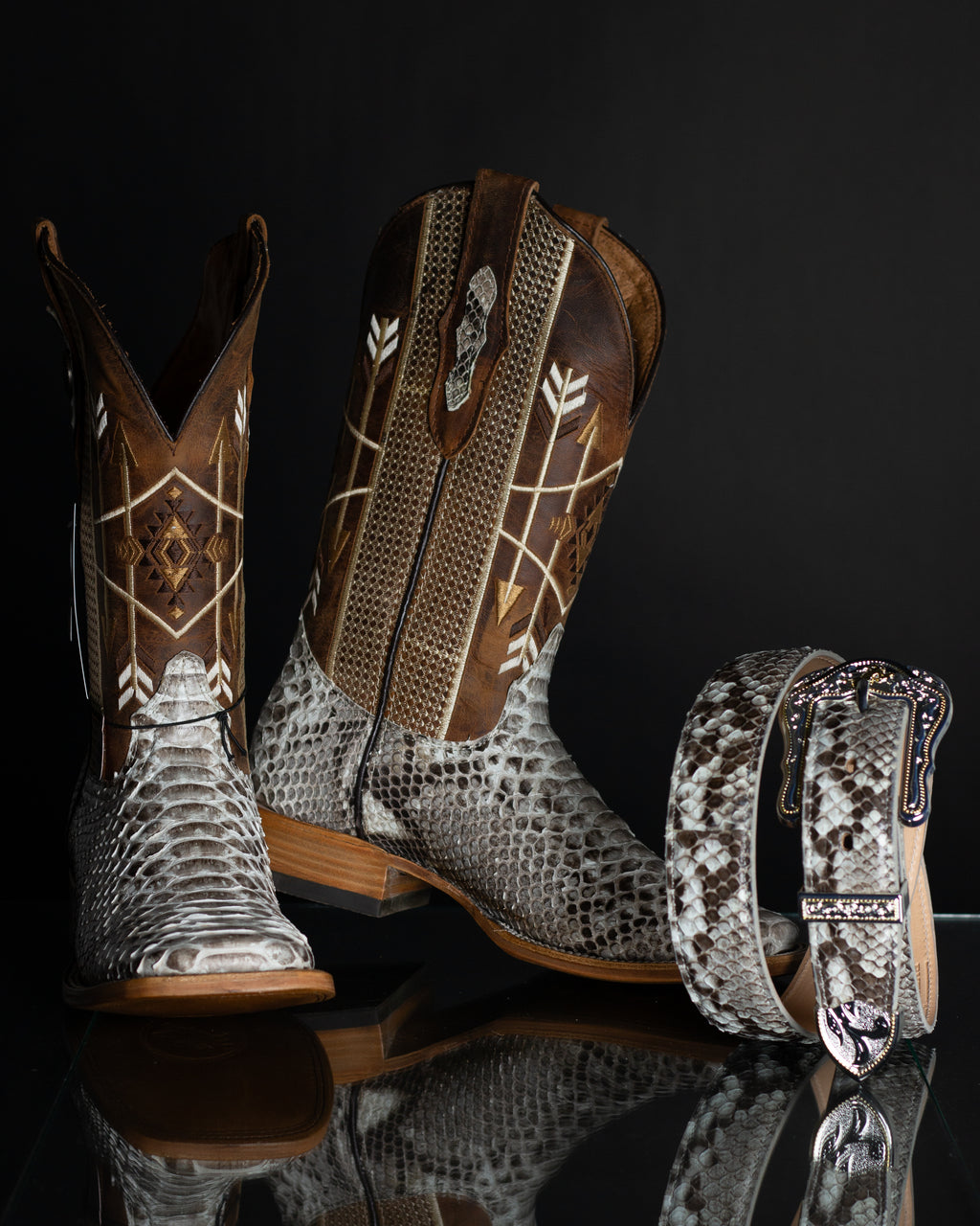 Chero's Premium Exotic Back-Cut Python Glazed Natural
