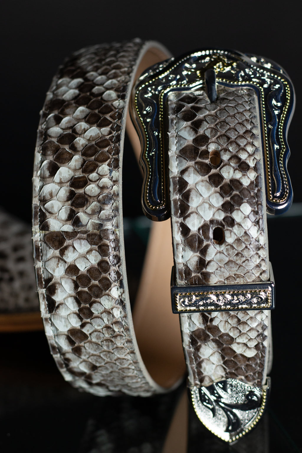 Chero's Premium Exotic Back-Cut Python Glazed Natural