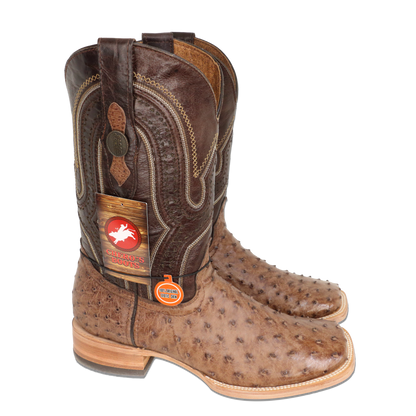 Chero's Premium Exotic Ostrich Cowboy Brown (Natural Sole)