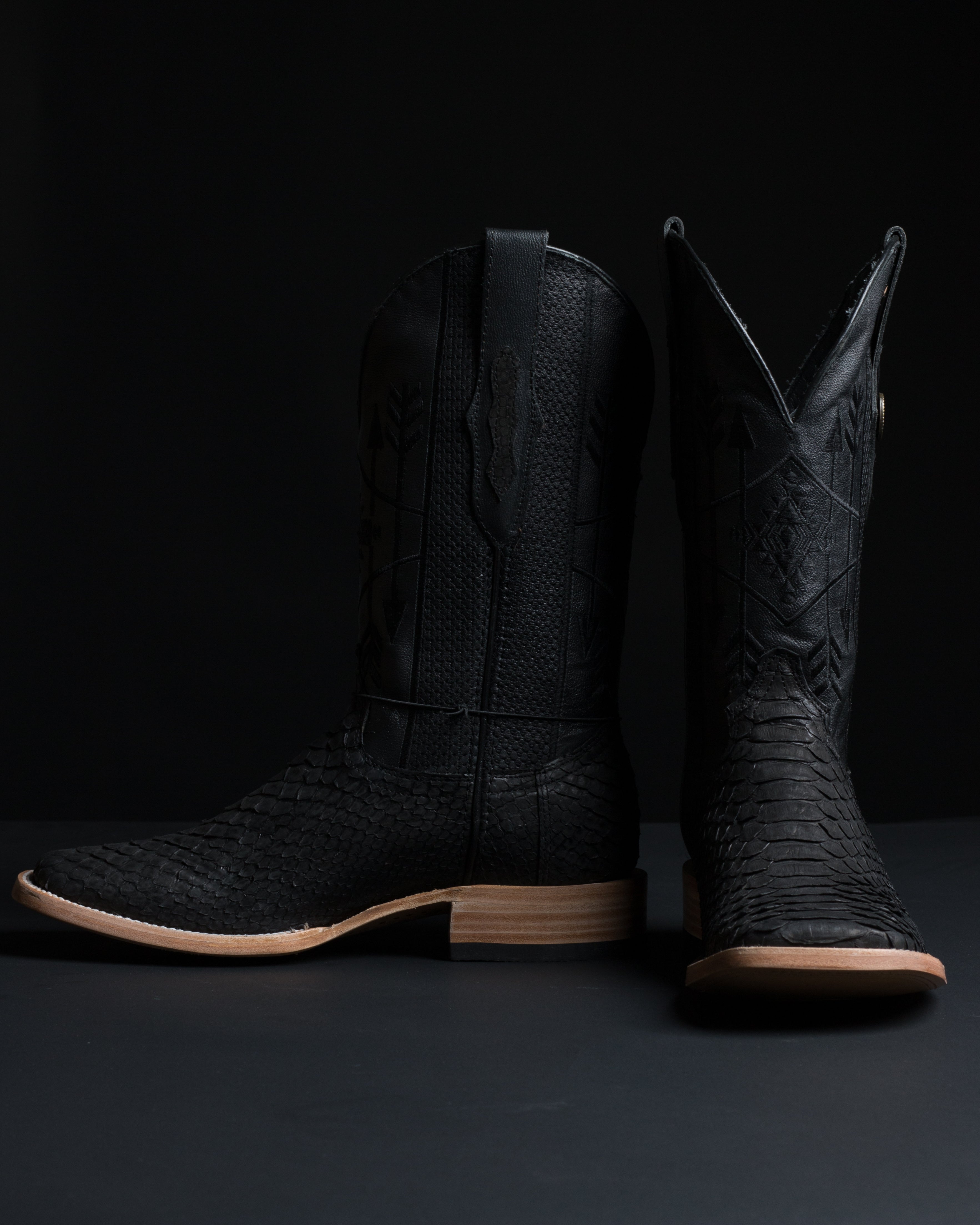 Chero's Premium Exotic Back-Cut Python Matte Black
