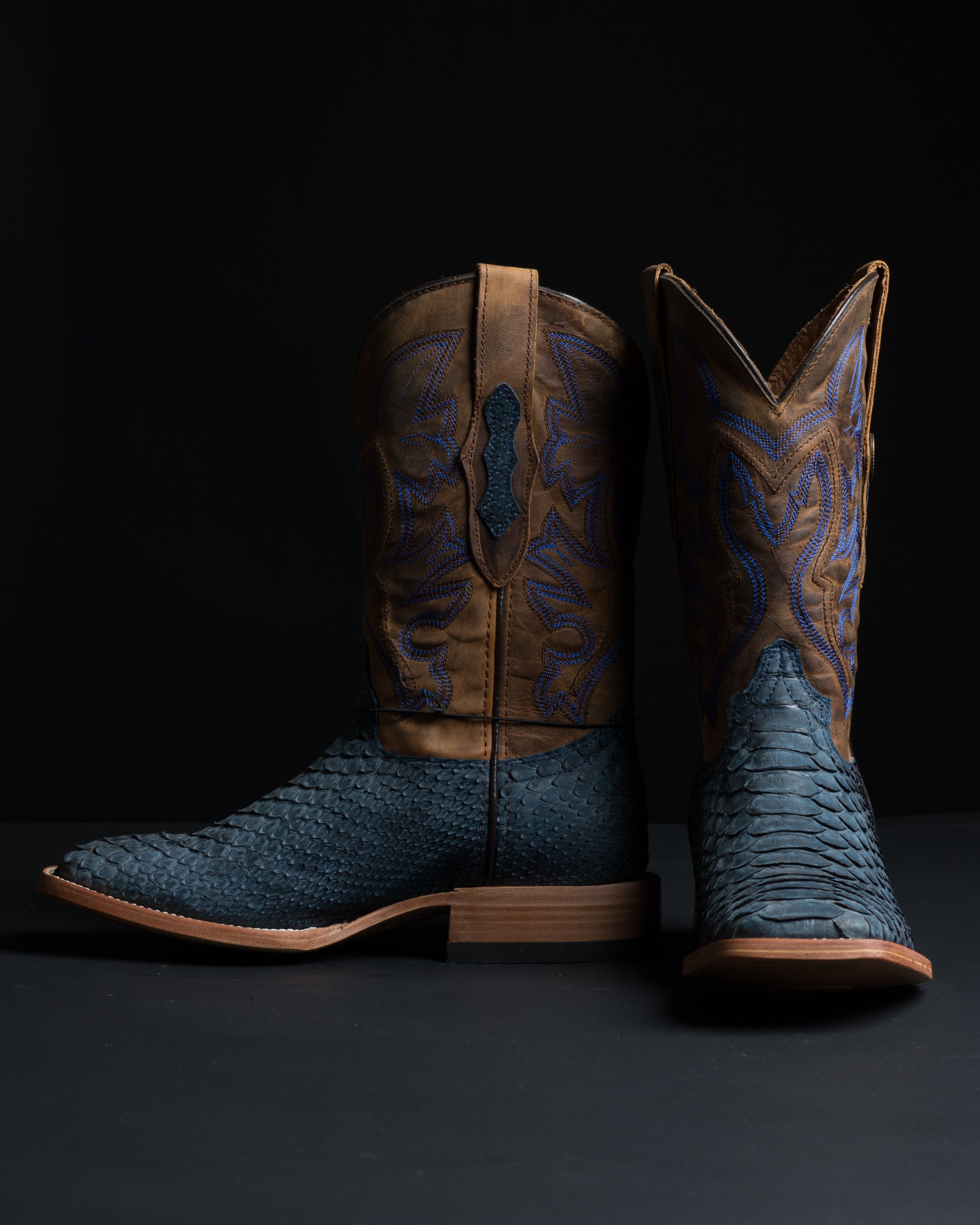 Chero's Premium Exotic Python Rustic Navy