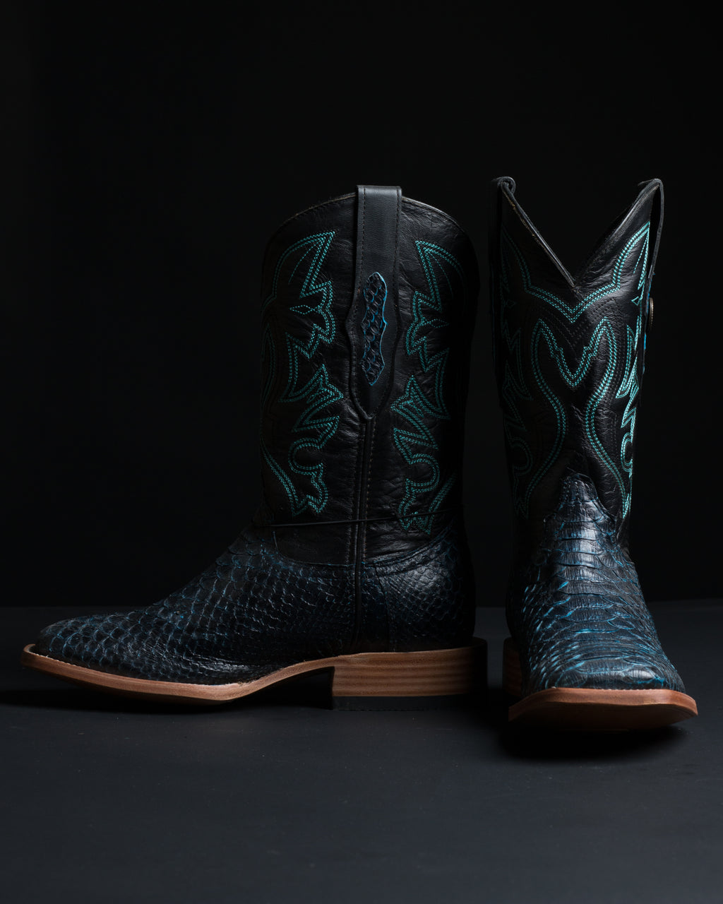Chero's Premium Exotic Python Black Turquoise