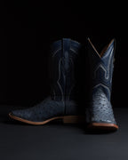 Chero's Premium Exotic Full-Quill Ostrich Denim Blue