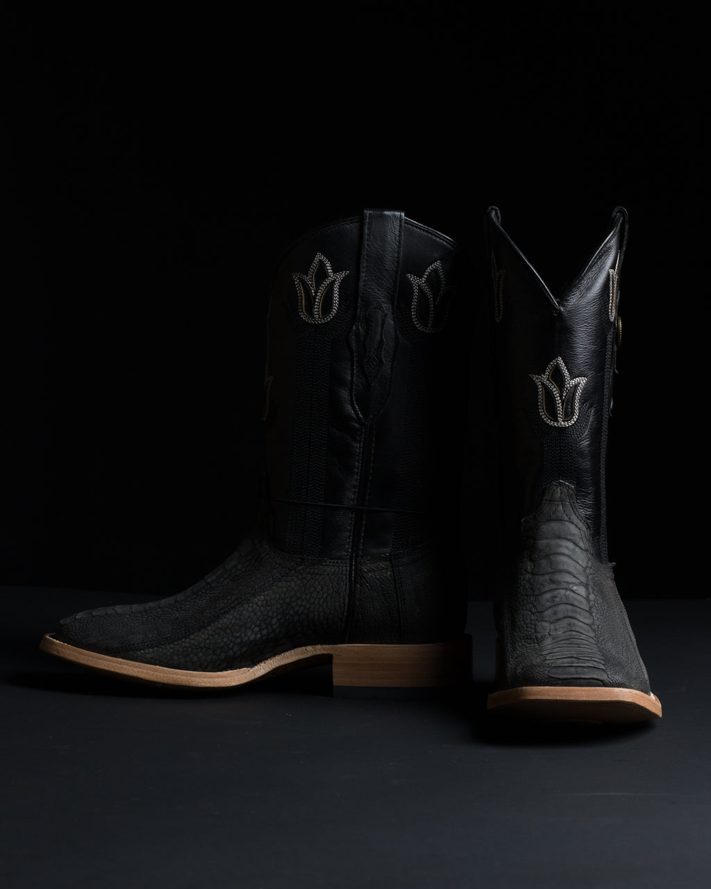 Chero's Premium Exotic Ostrich Leg Charcoal