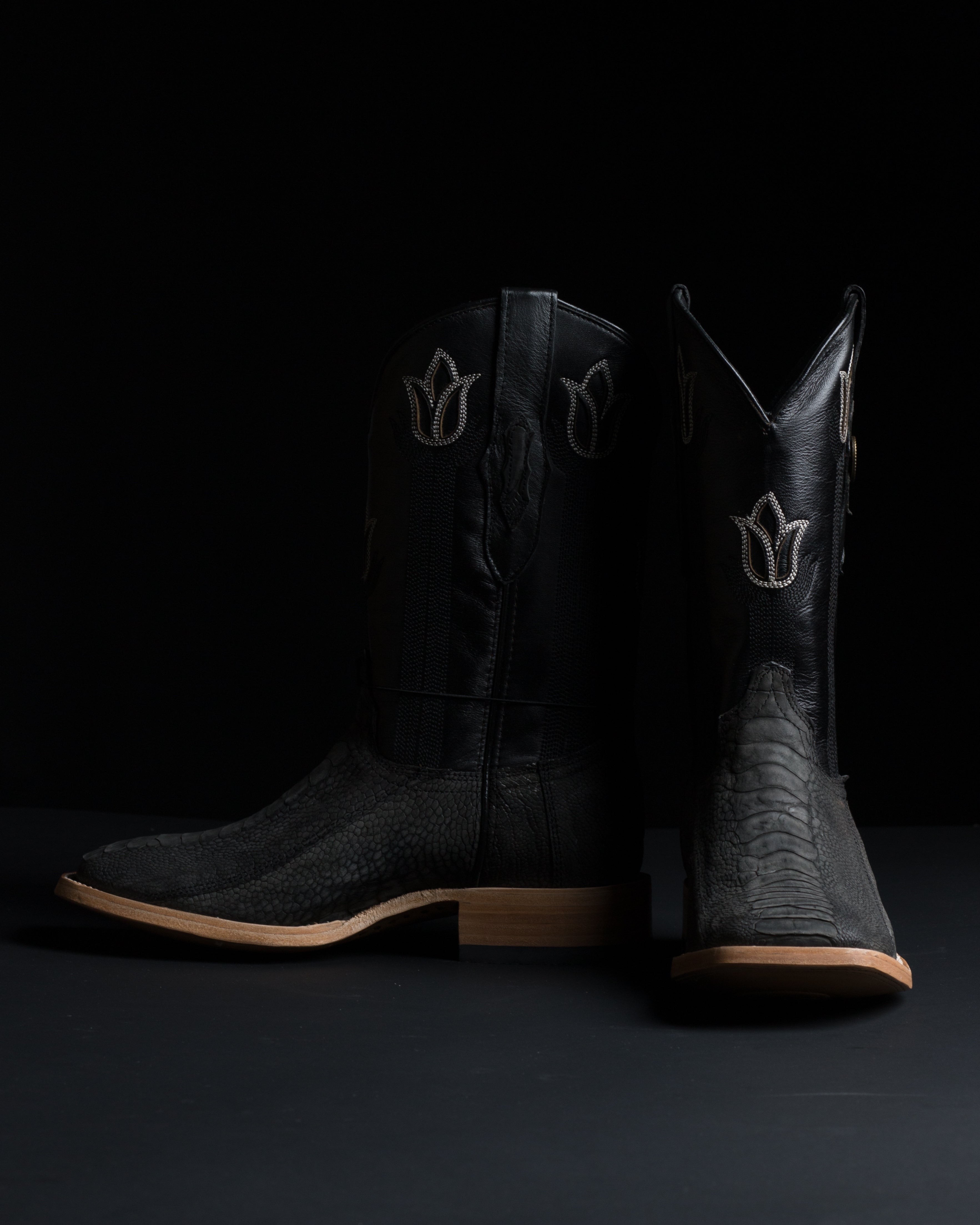 Chero's Premium Exotic Ostrich Leg Charcoal