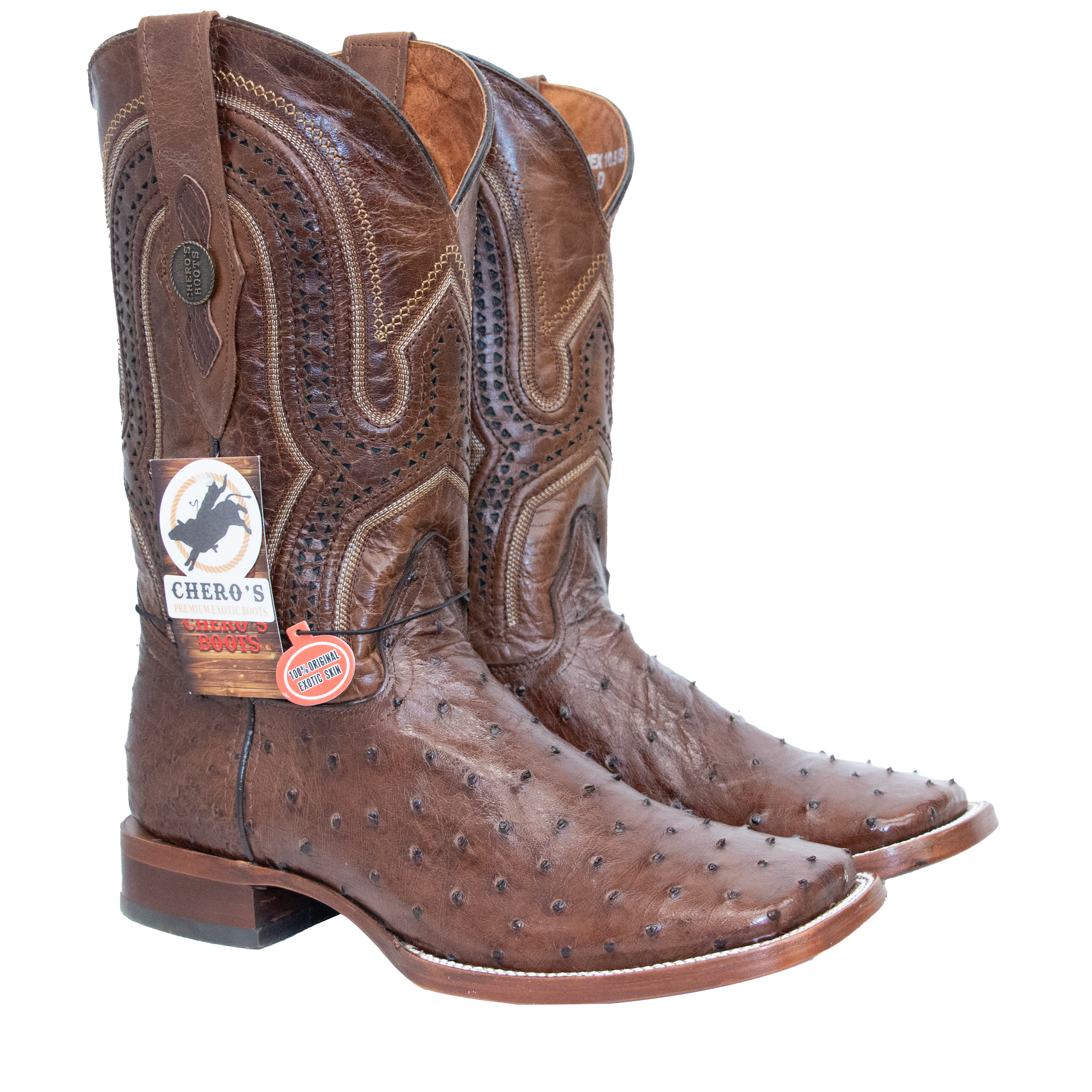 Chero's Premium Exotic Ostrich Kango Brown