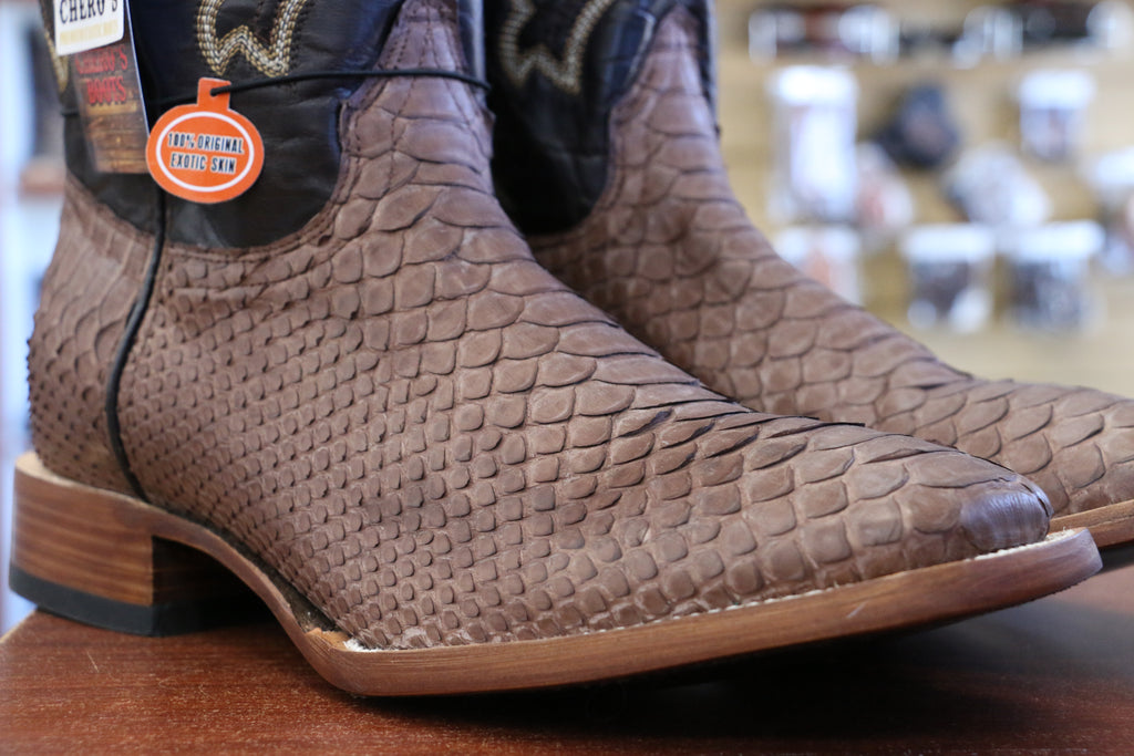 Chero's Premium Exotic Python Glazed Dark Brown
