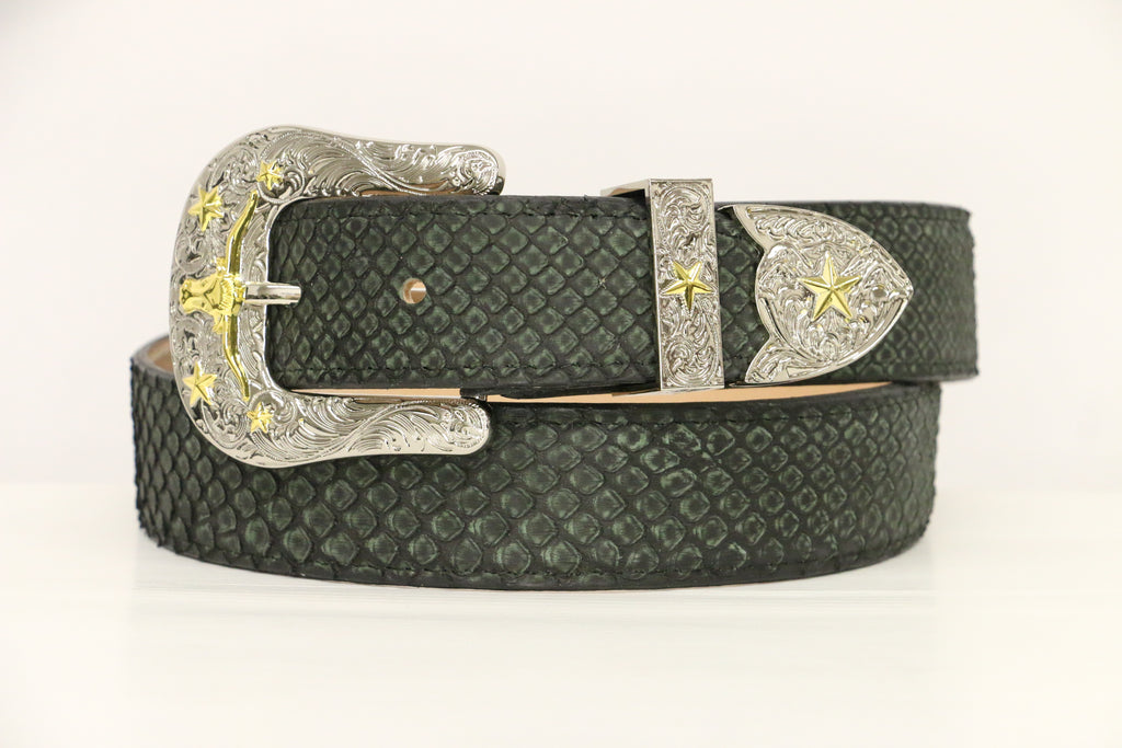 Chero's Premium Exotic Python Belt - Safari Green