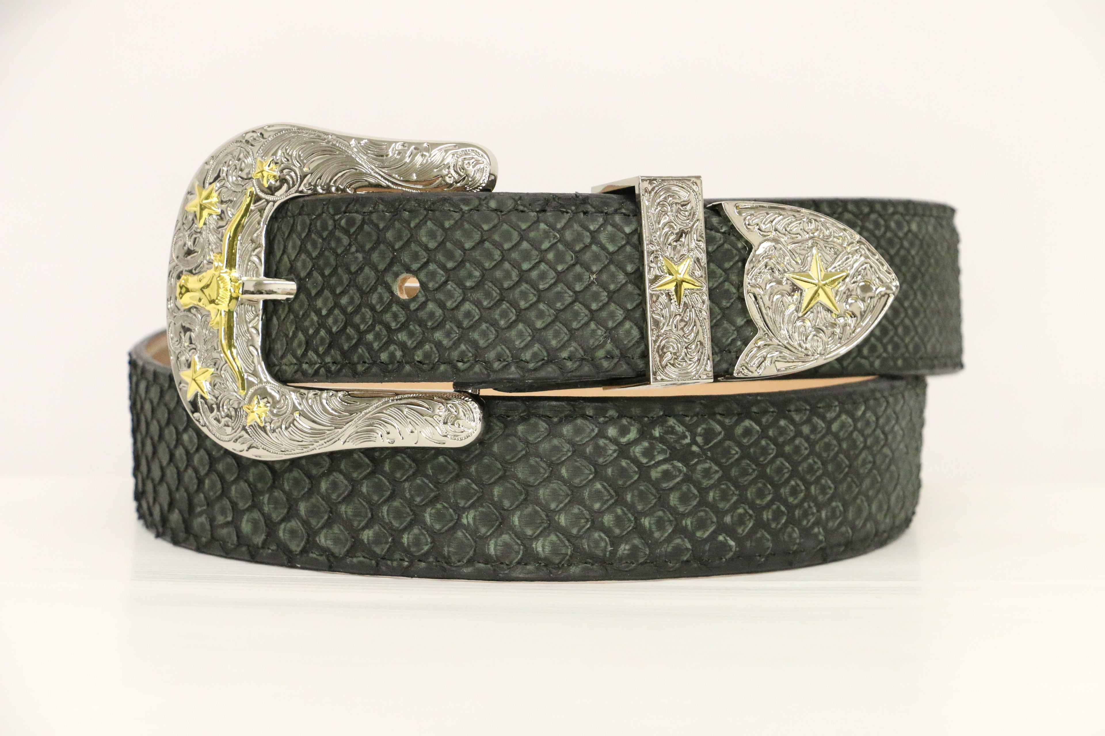 Chero's Premium Exotic Python Belt - Safari Green