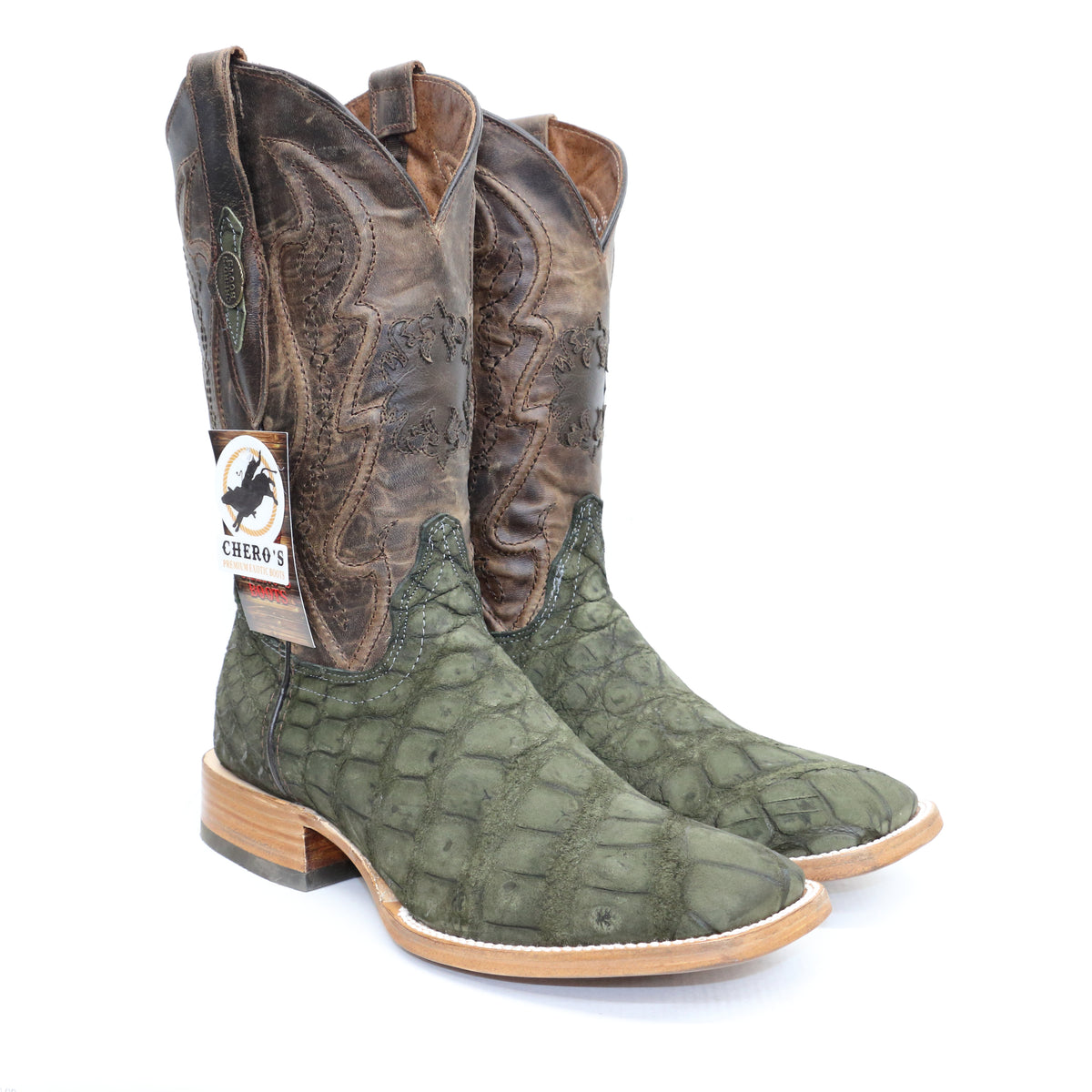 Chero's Premium Exotic Alligator Belly Olive