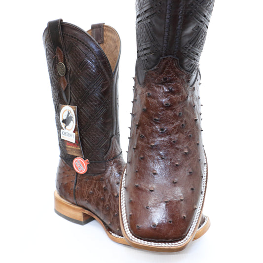 Chero's Premium Exotic Ostrich Cowboy Brown