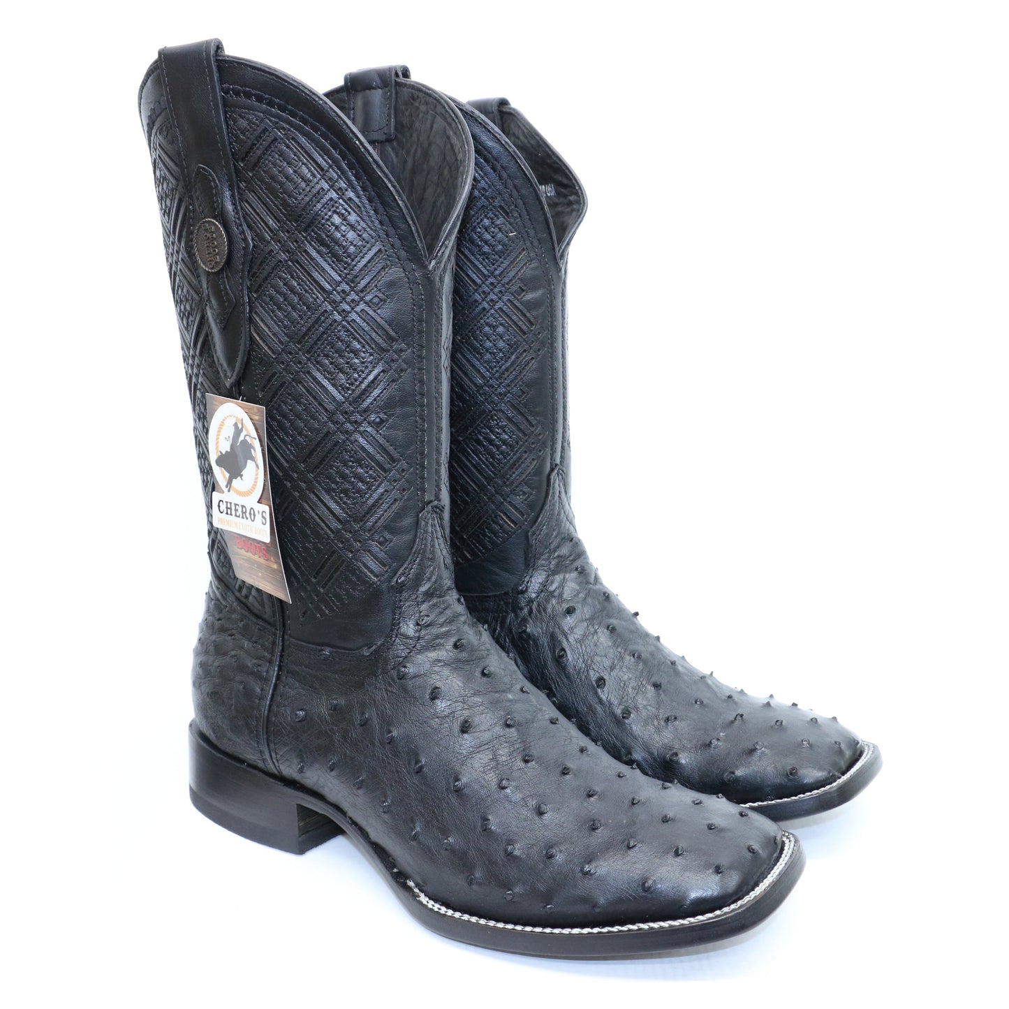 Chero's Premium Exotic Ostrich Triple Black