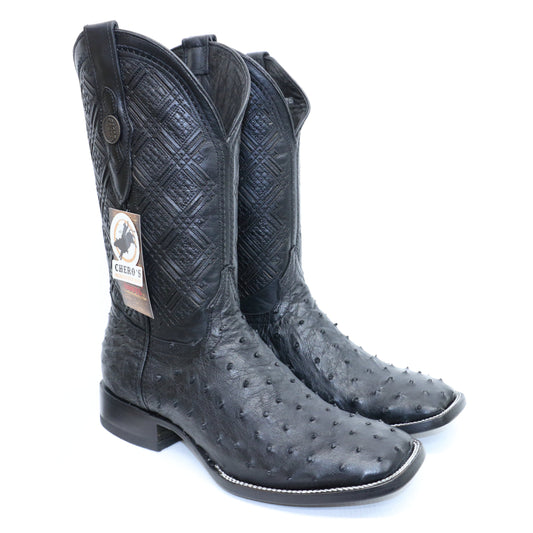 Chero's Premium Exotic Ostrich Triple Black