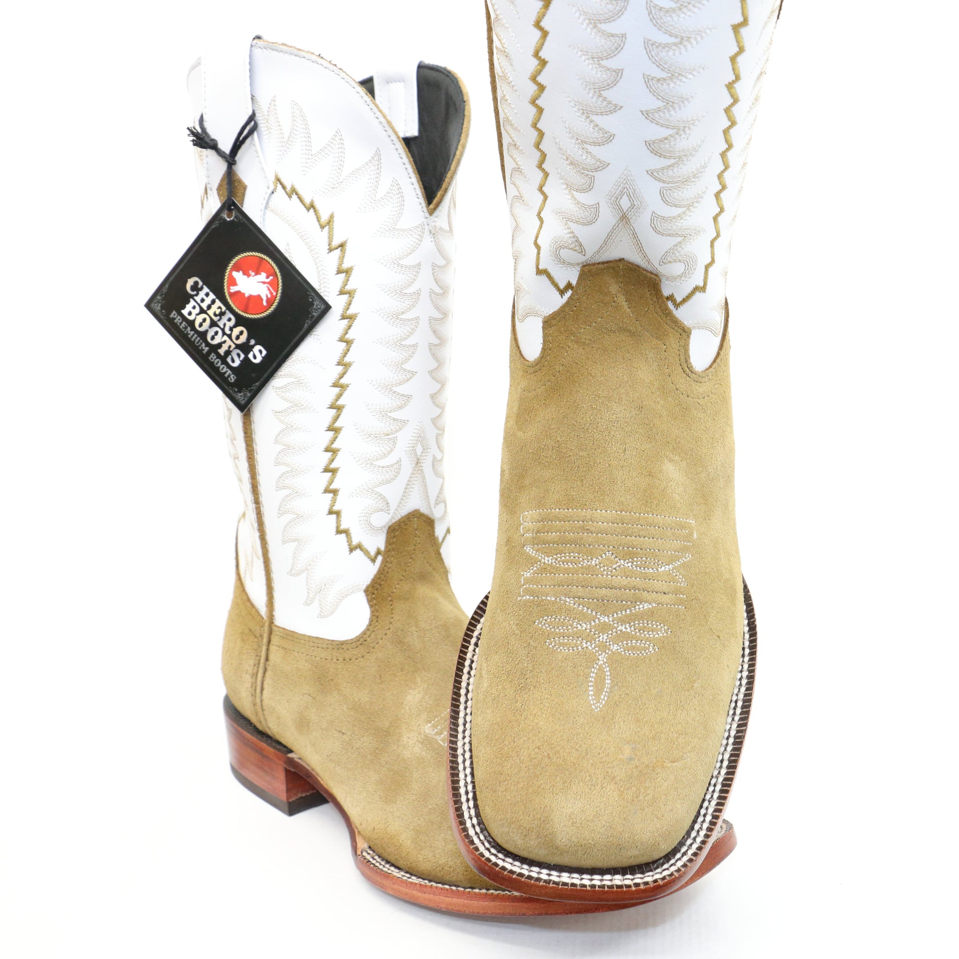 Chero's Roughout Honey Square Toe Boots