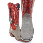 Chero's Roughout Industrial Gray Square Toe Boots