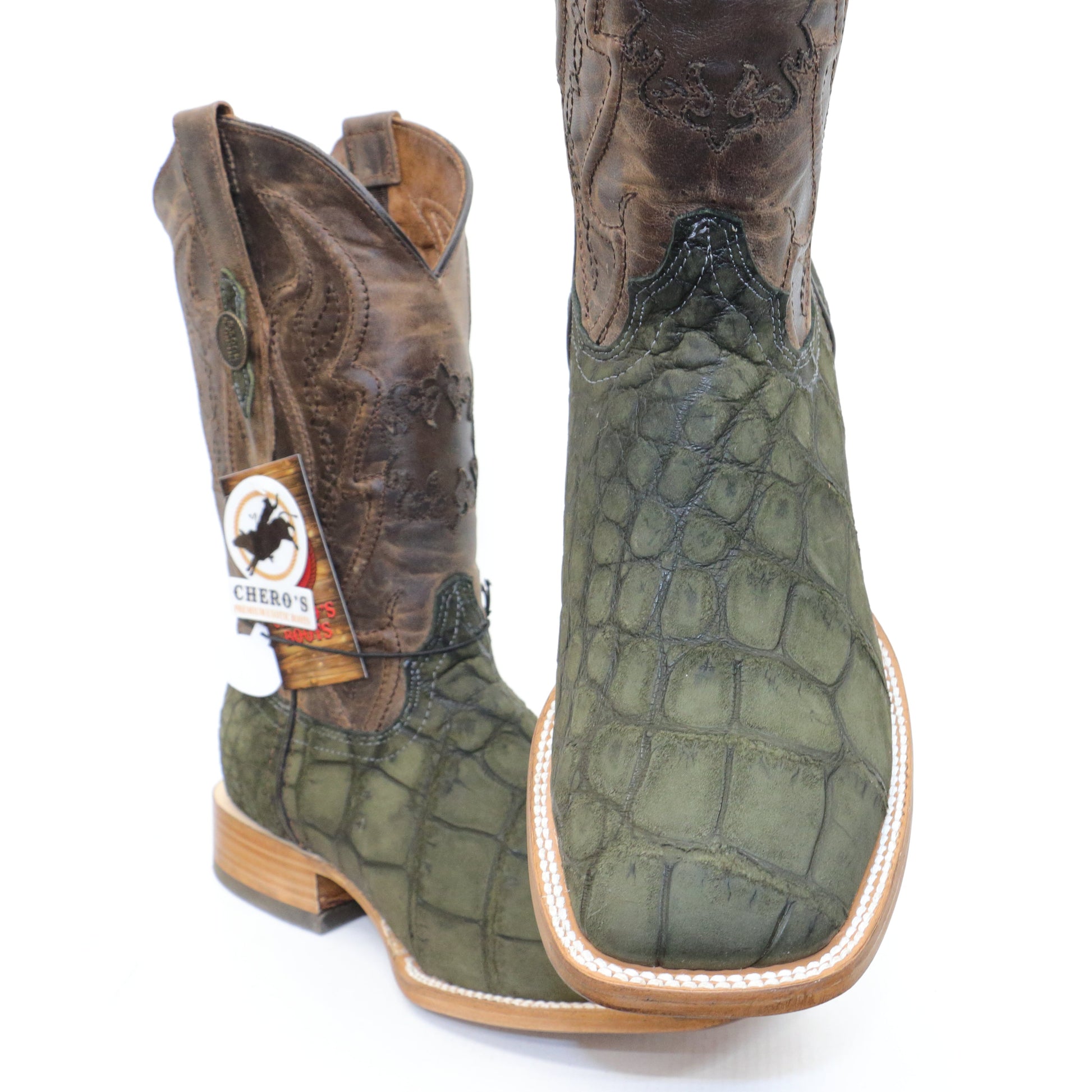 Chero's Premium Exotic Alligator Belly Olive