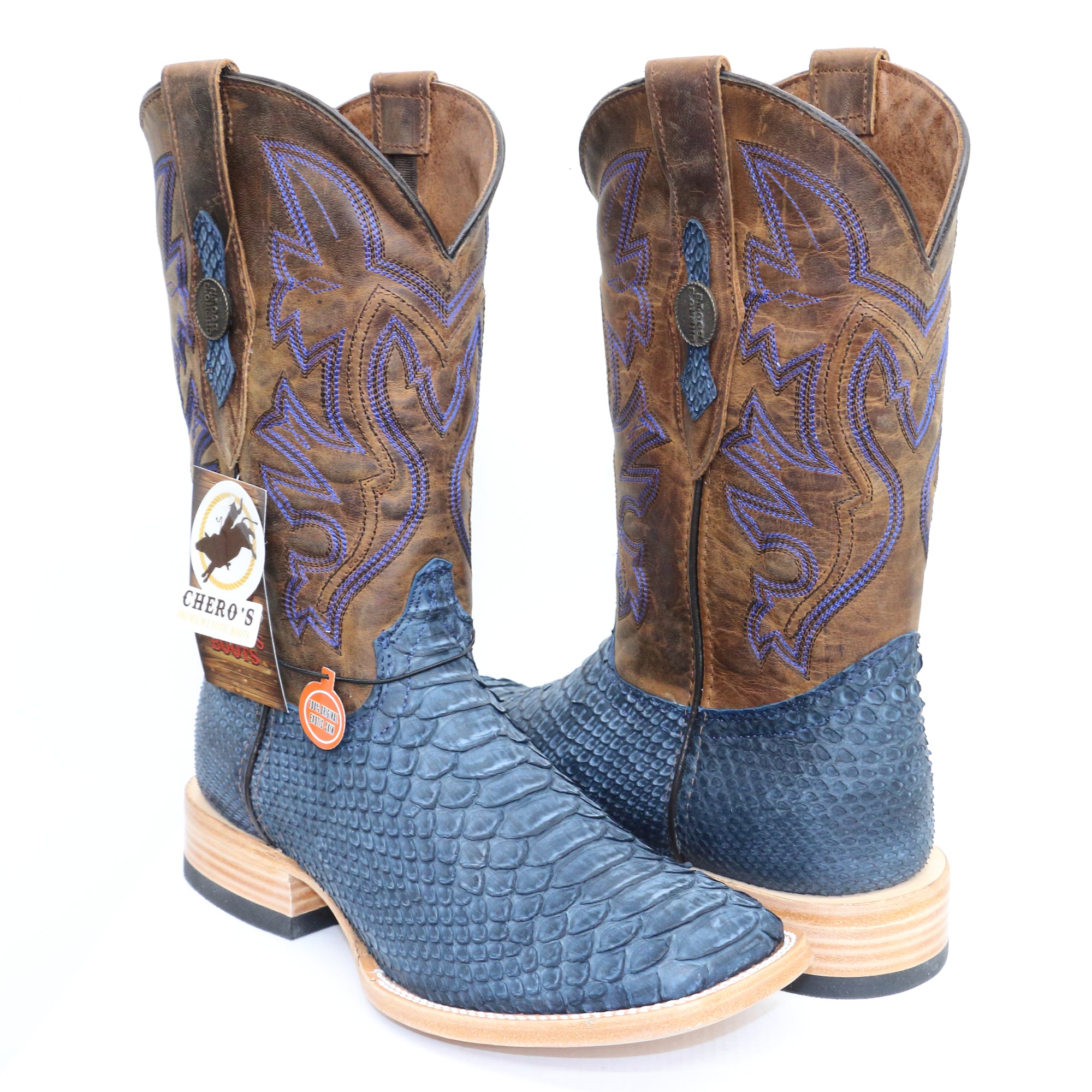 Chero's Premium Exotic Python Rustic Navy