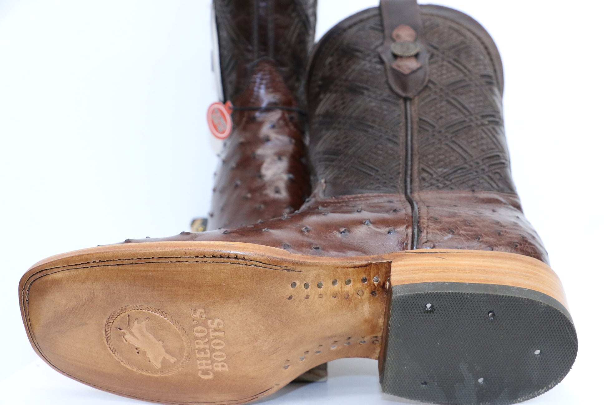 Chero's Premium Exotic Ostrich Cowboy Light Brown