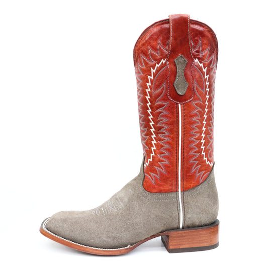 Chero's Roughout Industrial Gray Square Toe Boots