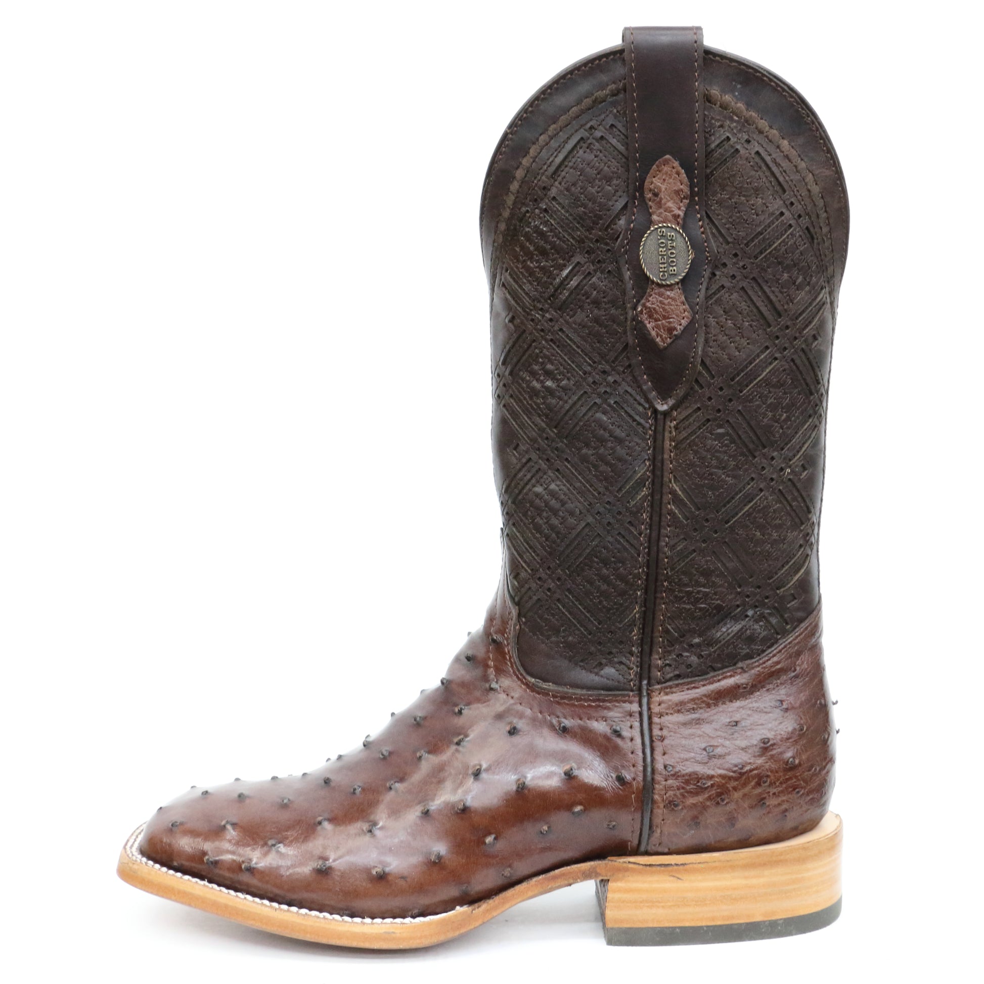 Chero's Premium Exotic Ostrich Cowboy Light Brown