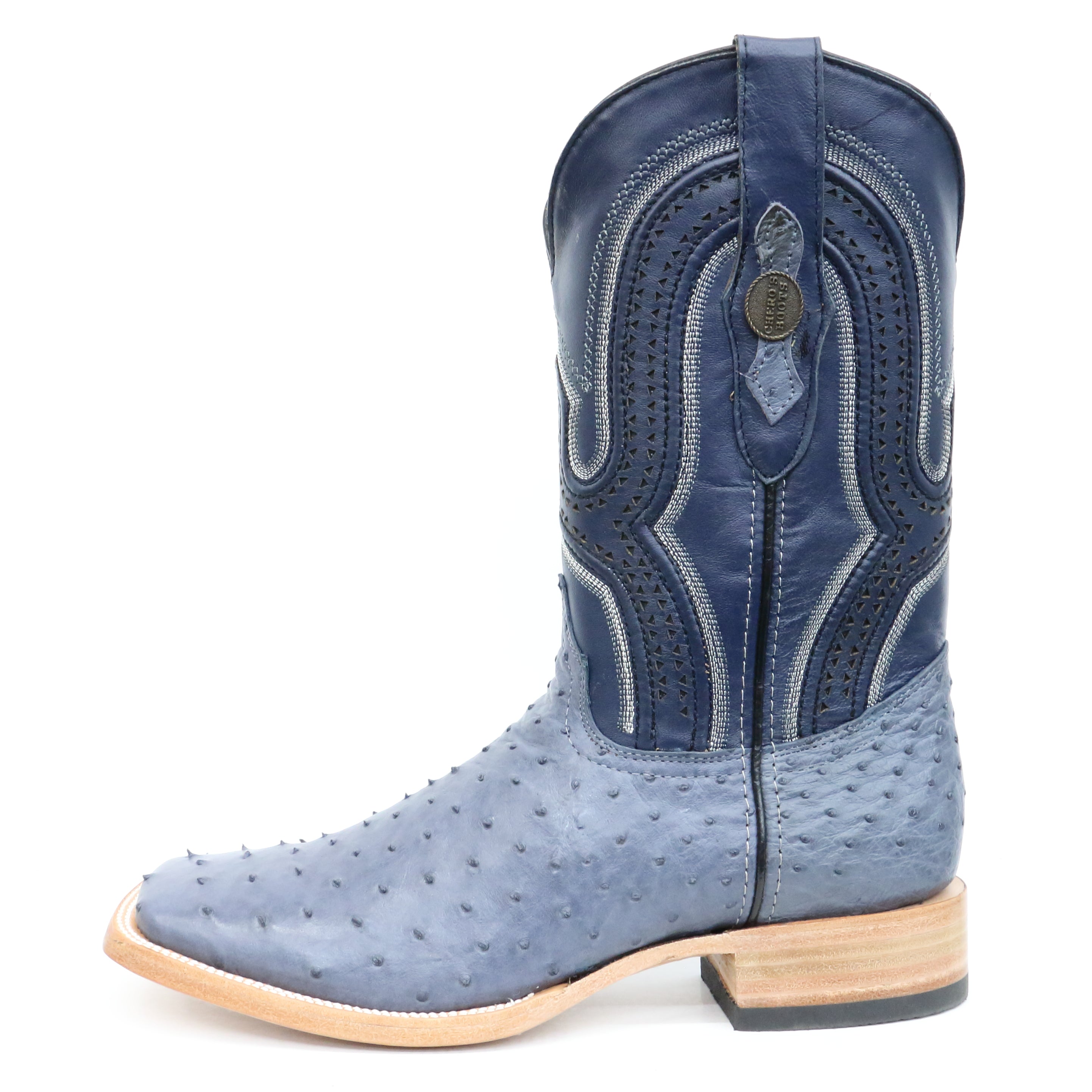 Chero's Premium Exotic Ostrich Denim Blue